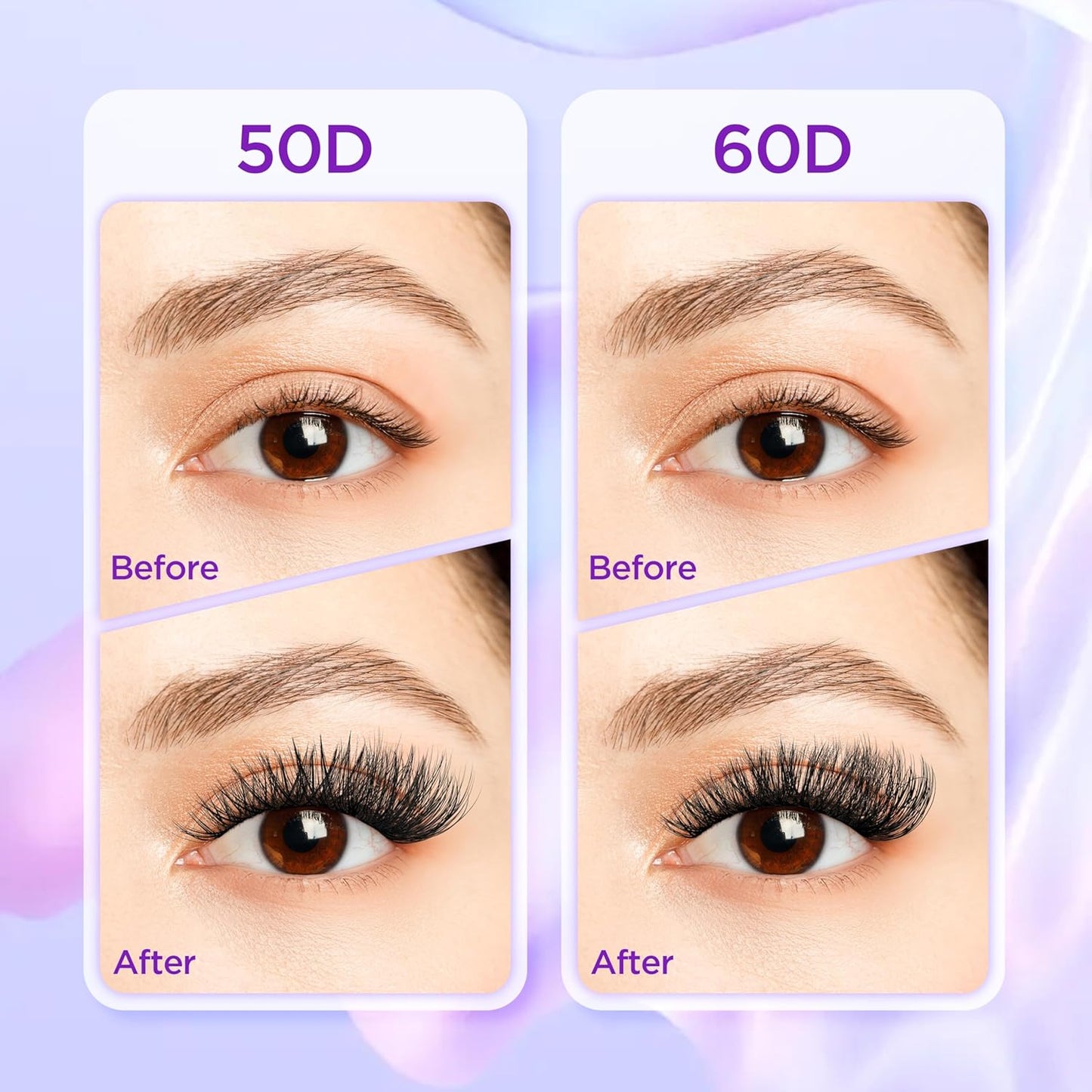 Lash Extension Kit DIY Lash Clusters Kit Eyelash Extensions Individual Lashes Extensions with (Bond,Seal,Tweezers,280Pcs,50D+60D, 0.07D,10-18mm)