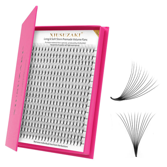 Premade Fans Eyelash Extensions 12D Volume Lash Extensions 0.07 Thickness Eyelash Extension D Curl Premade Lash Fans Mix 9-16mm Fluffy Soft Handmade Lash Fan(12D-0.07-D,9-16mm)