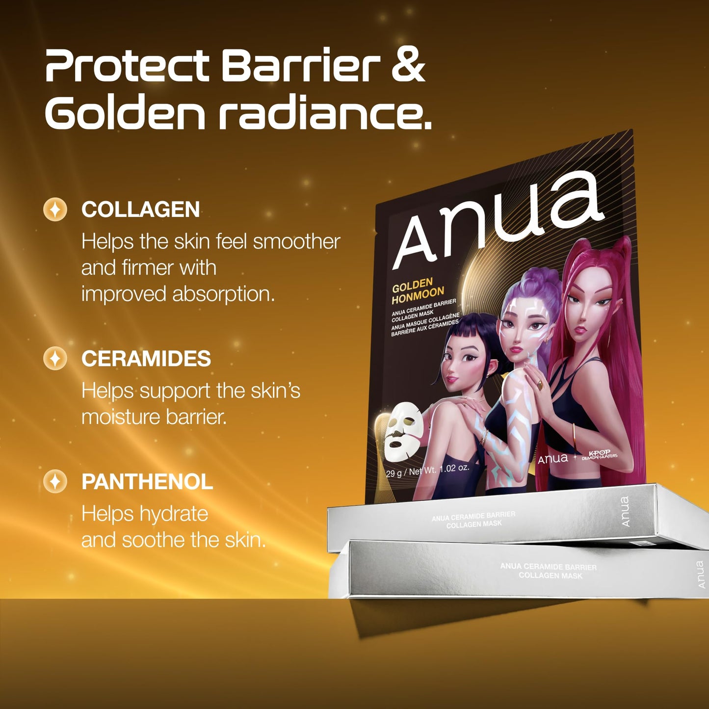 ANUA Ceramide Barrier Collagen Mask, Glow Up, Elasticity Hydrogel Face mask, Moisture Barrier