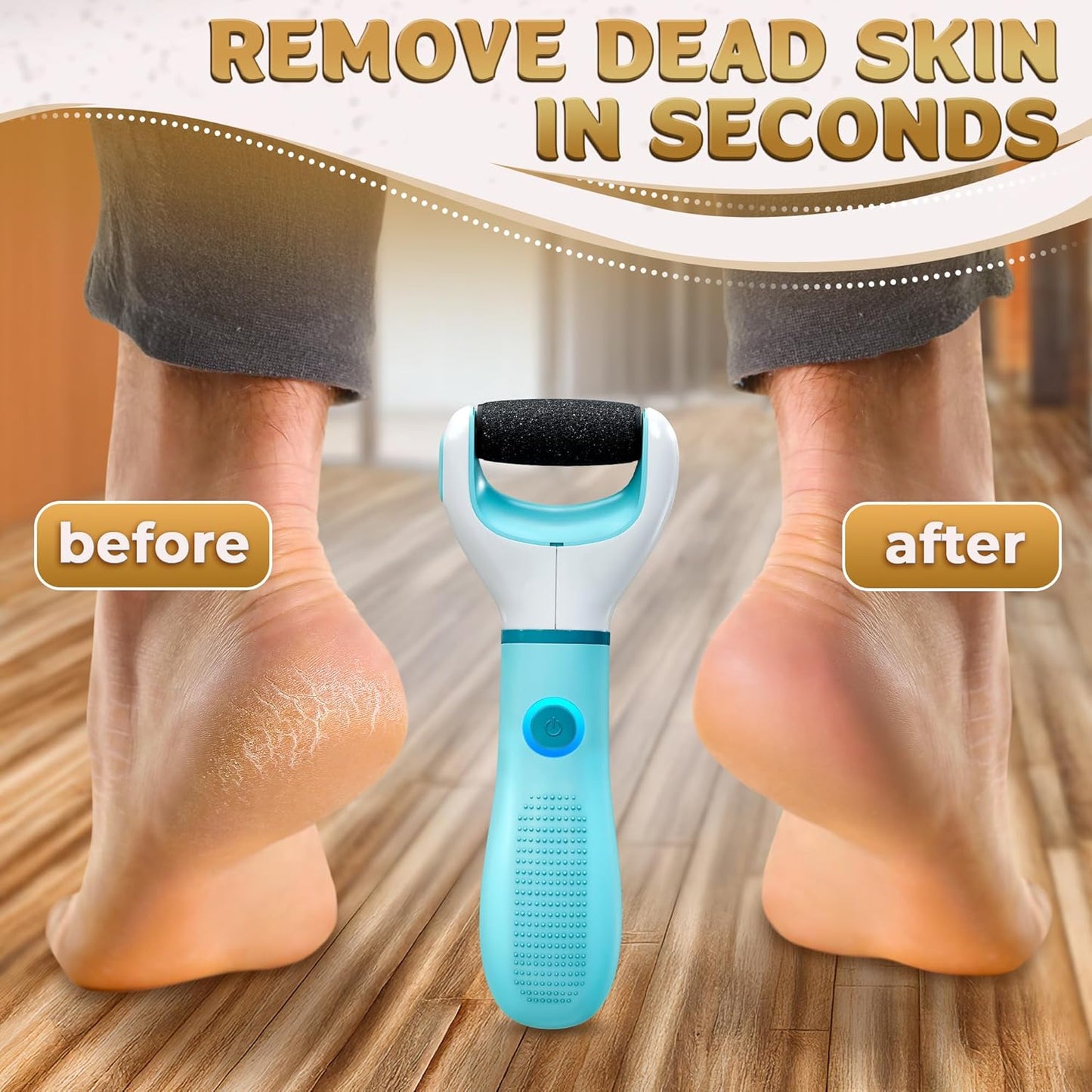 USB Rechargeable Electric Foot Callus Remover Tool – 3-Speed Foot Sanders for Feet (1800/2200/2800 RPM) with Replaceable Roller | 1200mAh, 70 Min Runtime – Pedicure Tools for Feet Smoothing