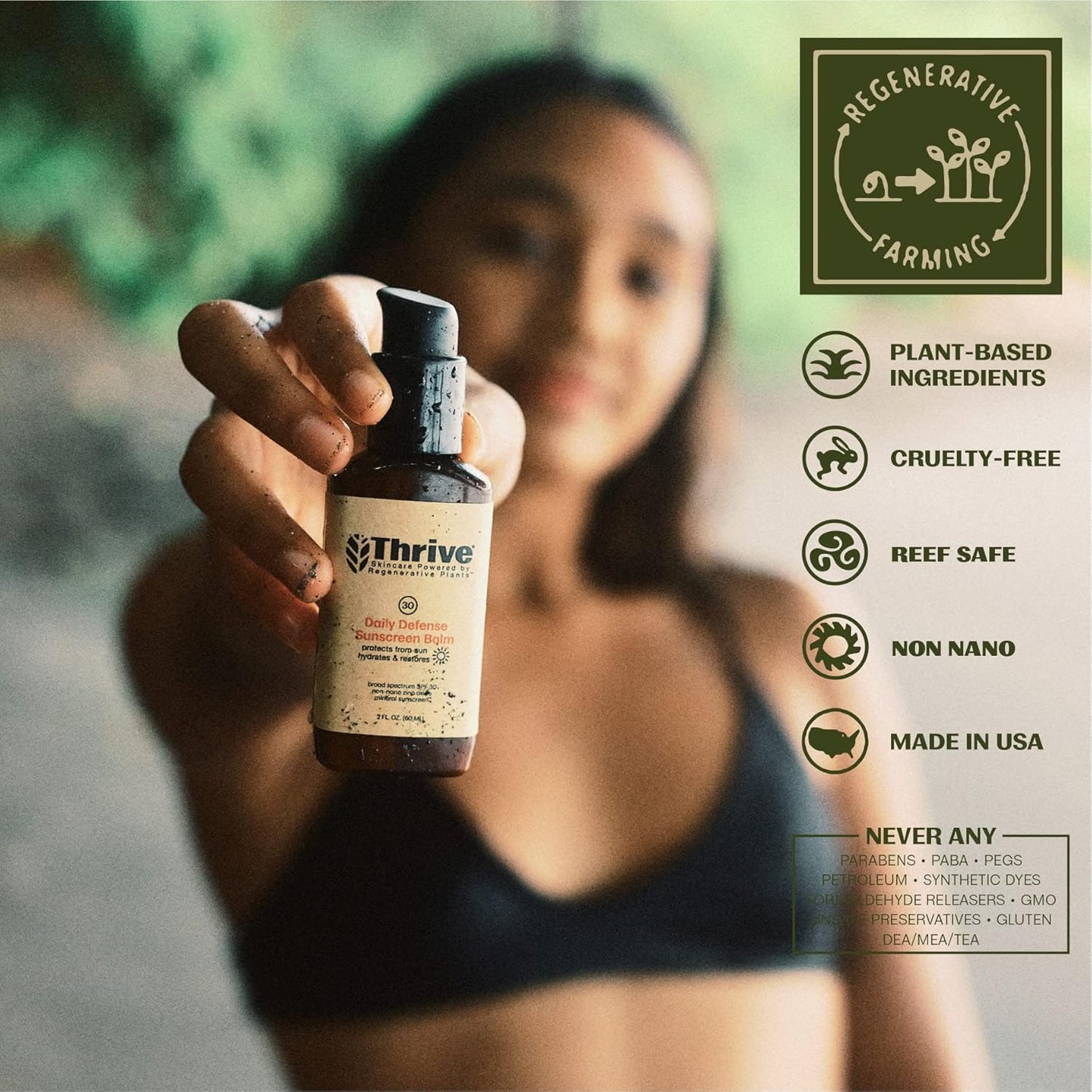 Thrive Natural Care Moisturizing Mineral Face Sunscreen SPF 30, 2 Ounces, Lightweight Moisturizer Broad-Spectrum Natural Face Sunblock with Clear Zinc Oxide & Antioxidants, Vegan Non Greasy, Pack of 2