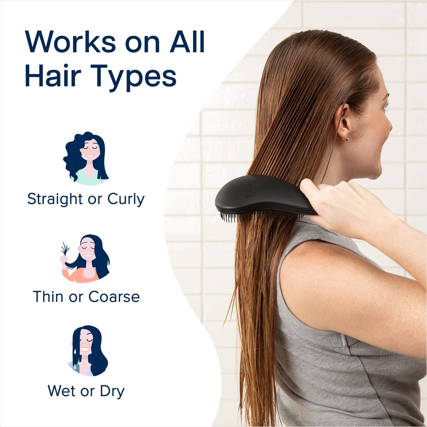 Crave Naturals Glide Thru Detangling Brush, Detangler Brush for Curly, Straight, Wet and Dry Hair