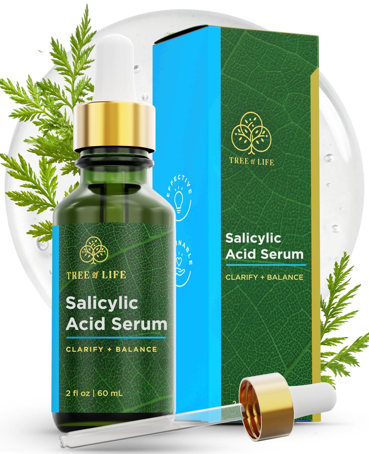 Tree of Life 2% Salicylic Acid Serum for Face w/AHA & PHA Liquid - Pore Minimizer & Clogged Pores
