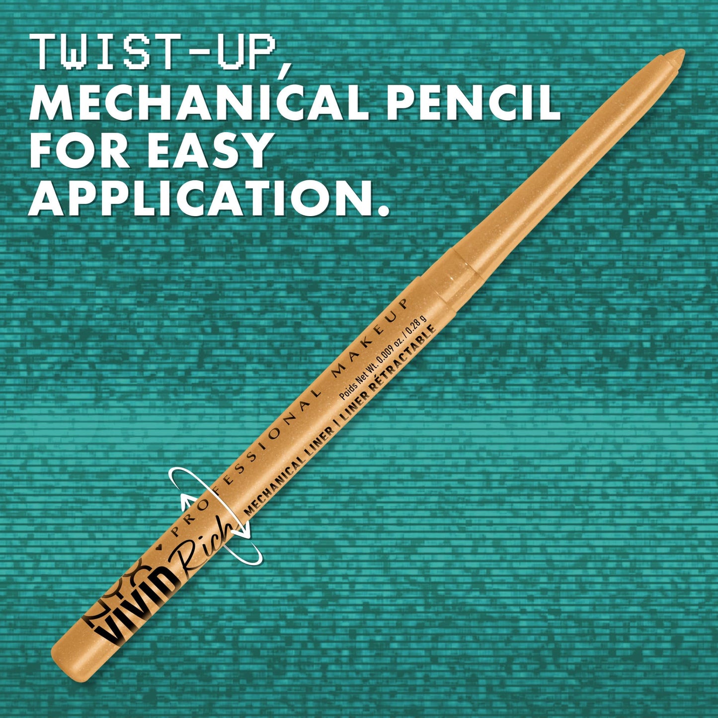 NYX PROFESSIONAL MAKEUP Mechanical Eye Pencil, Vivid Rich Mechanical, Creamy Retractable Eyeliner