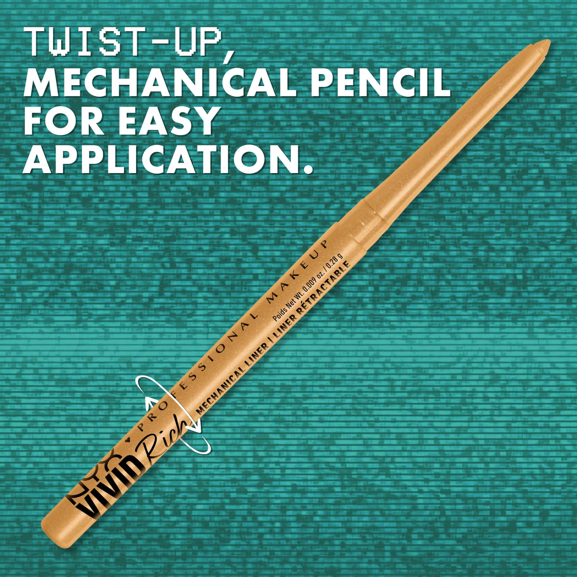 NYX PROFESSIONAL MAKEUP Mechanical Eye Pencil, Vivid Rich Mechanical, Creamy Retractable Eyeliner