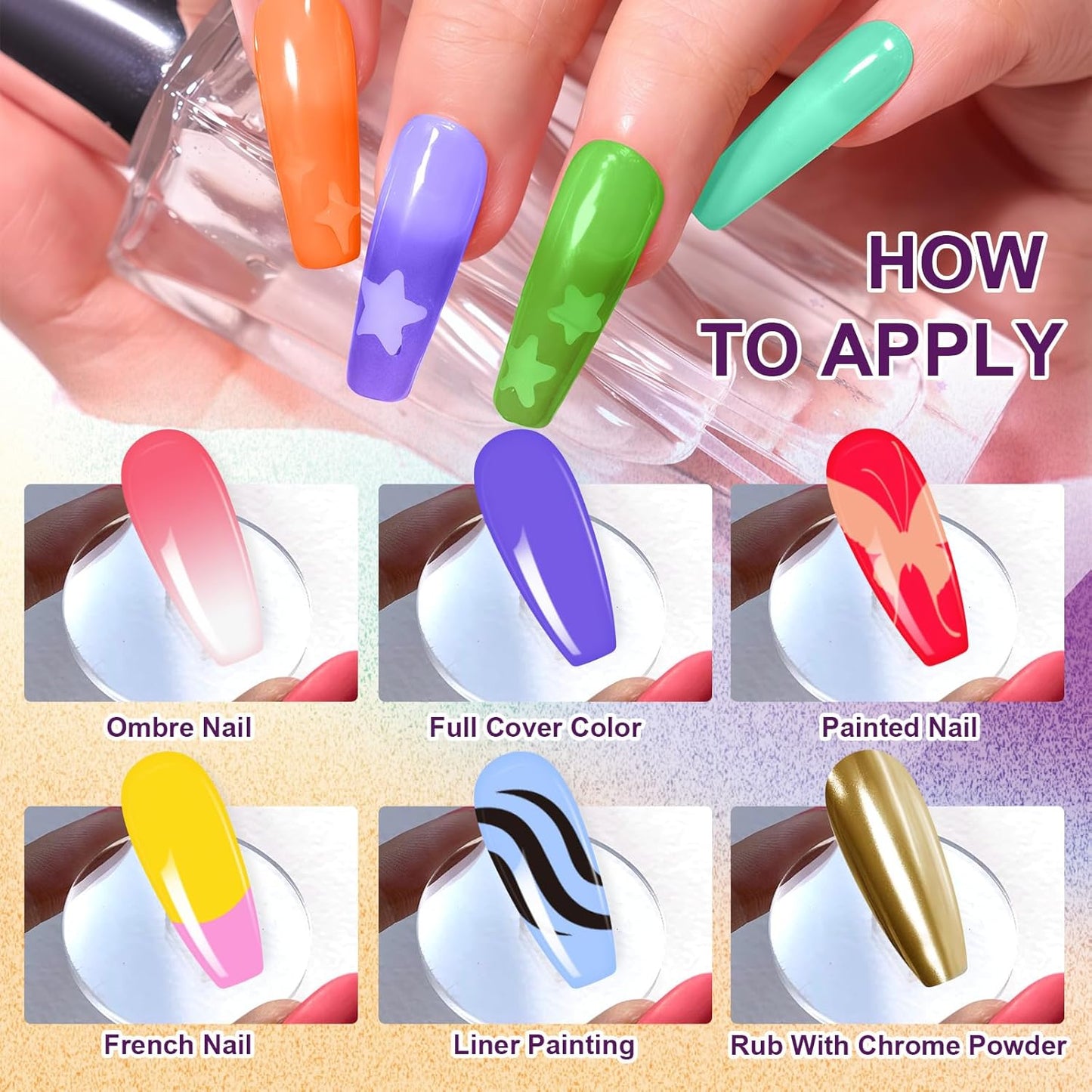 Gradient Painting Gel, 12 Colors Ombre Gel Nail Polish with 100Pcs Nail Sponges &Tweezers for Pigment Pat Aura Nails French Manicure Soak Off UV Long-lasting Set Palette Chroma Carnival