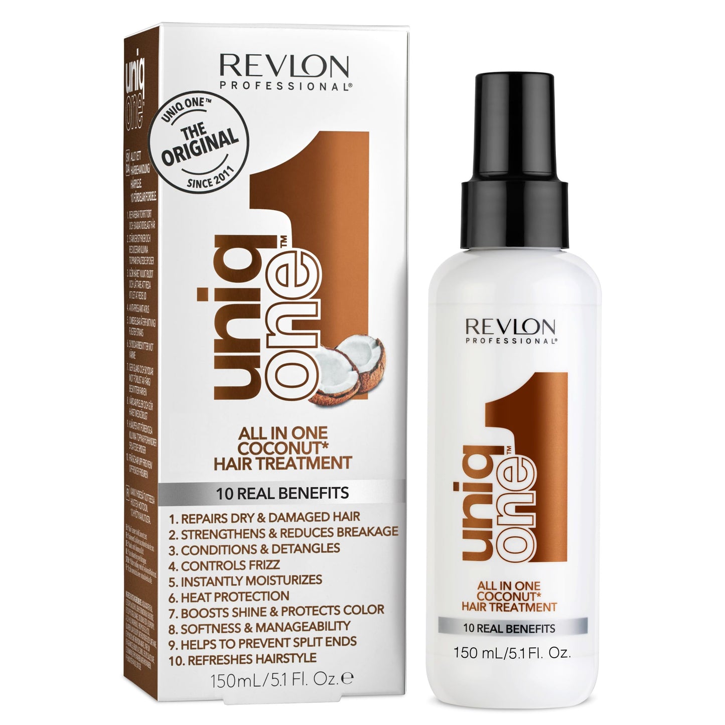 REVLON PROFESSIONAL UniqOne 10-in-1 Hair Treatment, Coconut, 5.1 Fl Oz