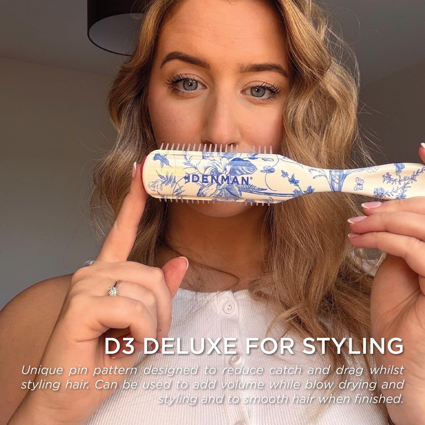 Denman D3 Original Curl Definer & Styler – 7‑Row Detangling Brush for Smooth, Defined Curls