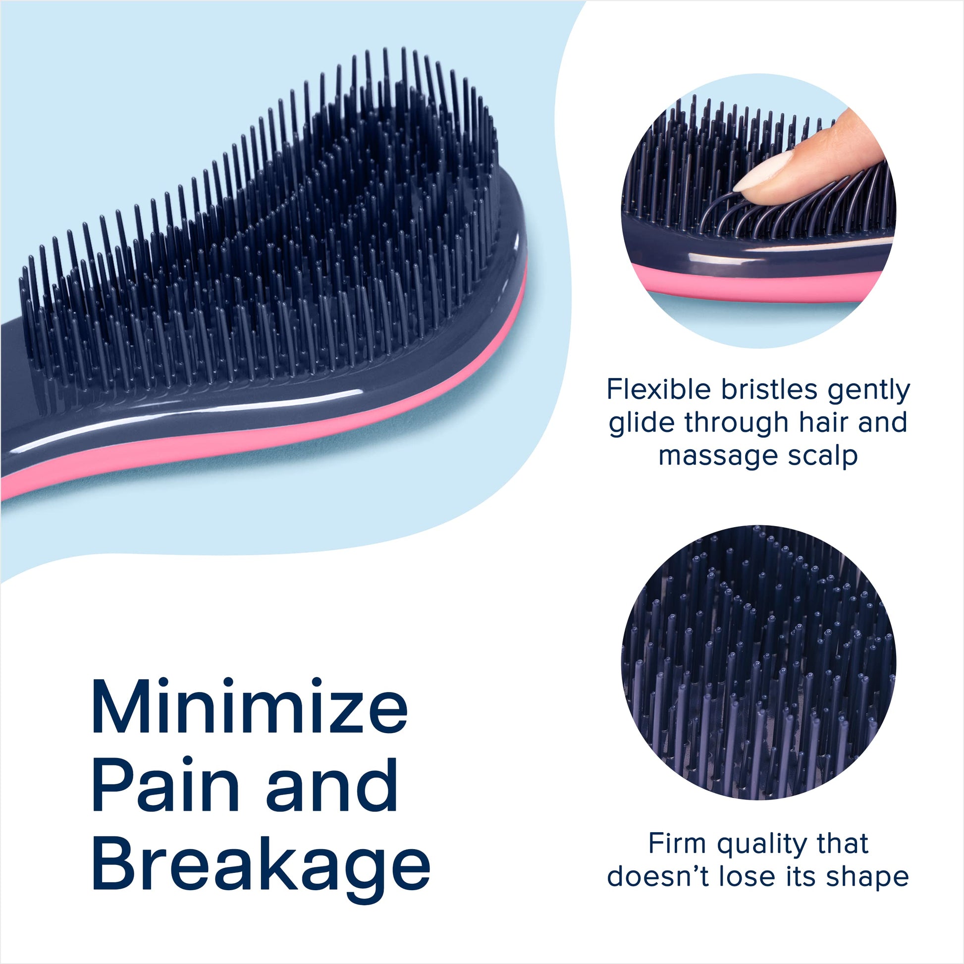Crave Naturals Glide Thru Hair Brush - Detangler Brush for Curly, Straight, Wet or Dry Hair