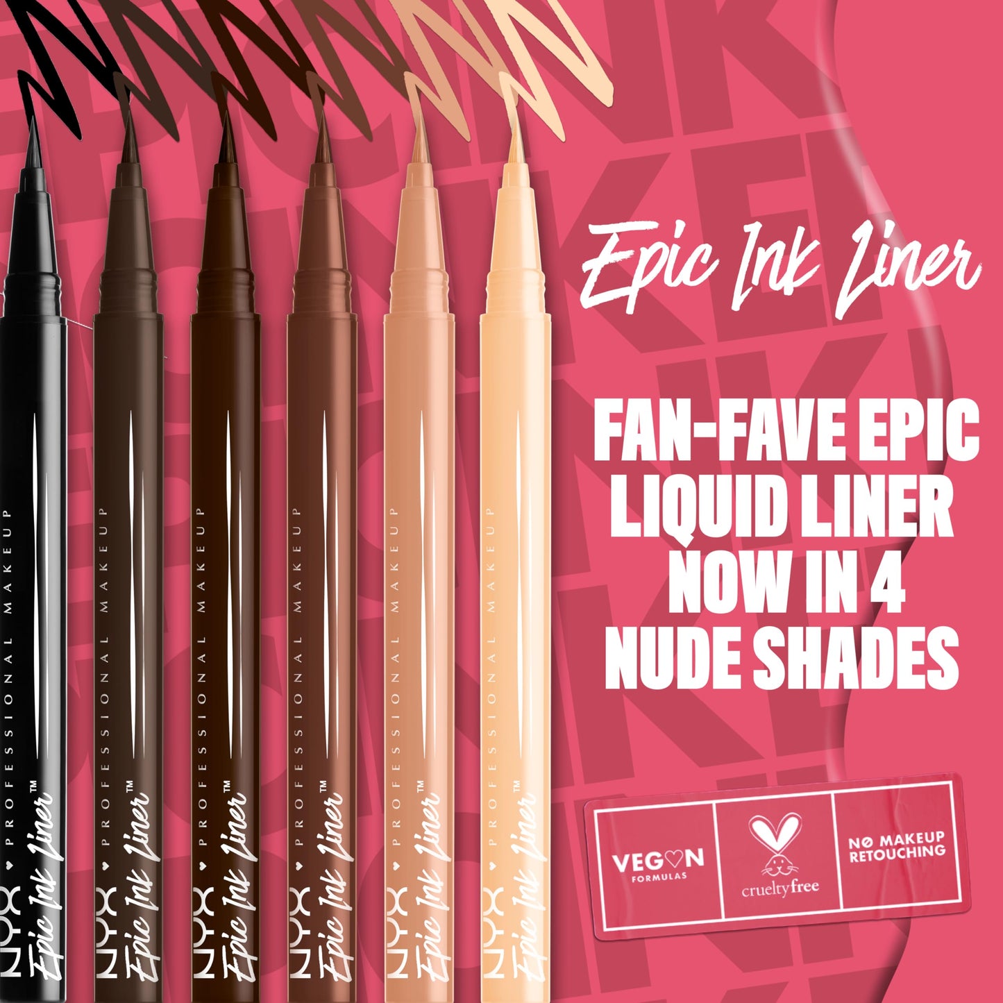 NYX PROFESSIONAL MAKEUP Epic Ink Liner, Waterproof Liquid Eyeliner - Brown, Vegan Formula