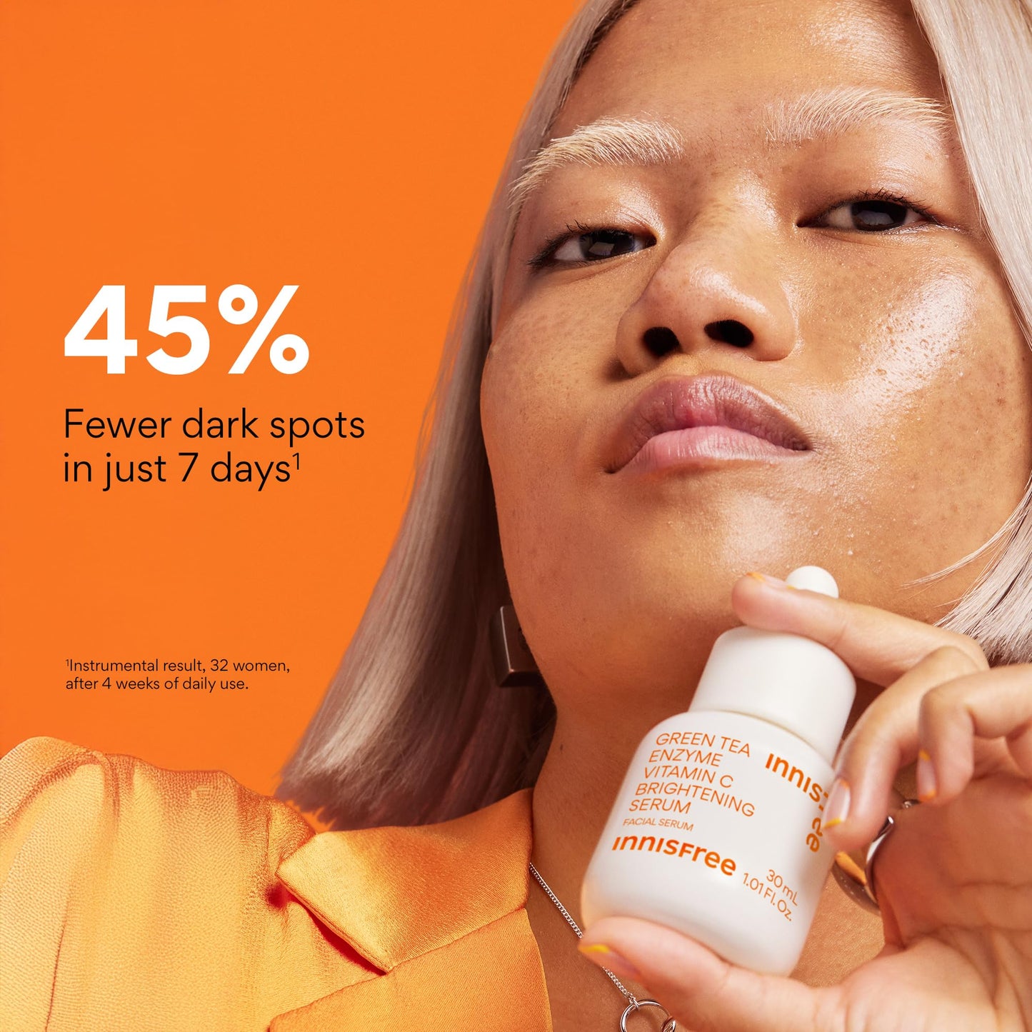 Innisfree Green Tea Enzyme Vitamin C Serum for Brightening | Sunspots, Post-Breakout Marks and Dark