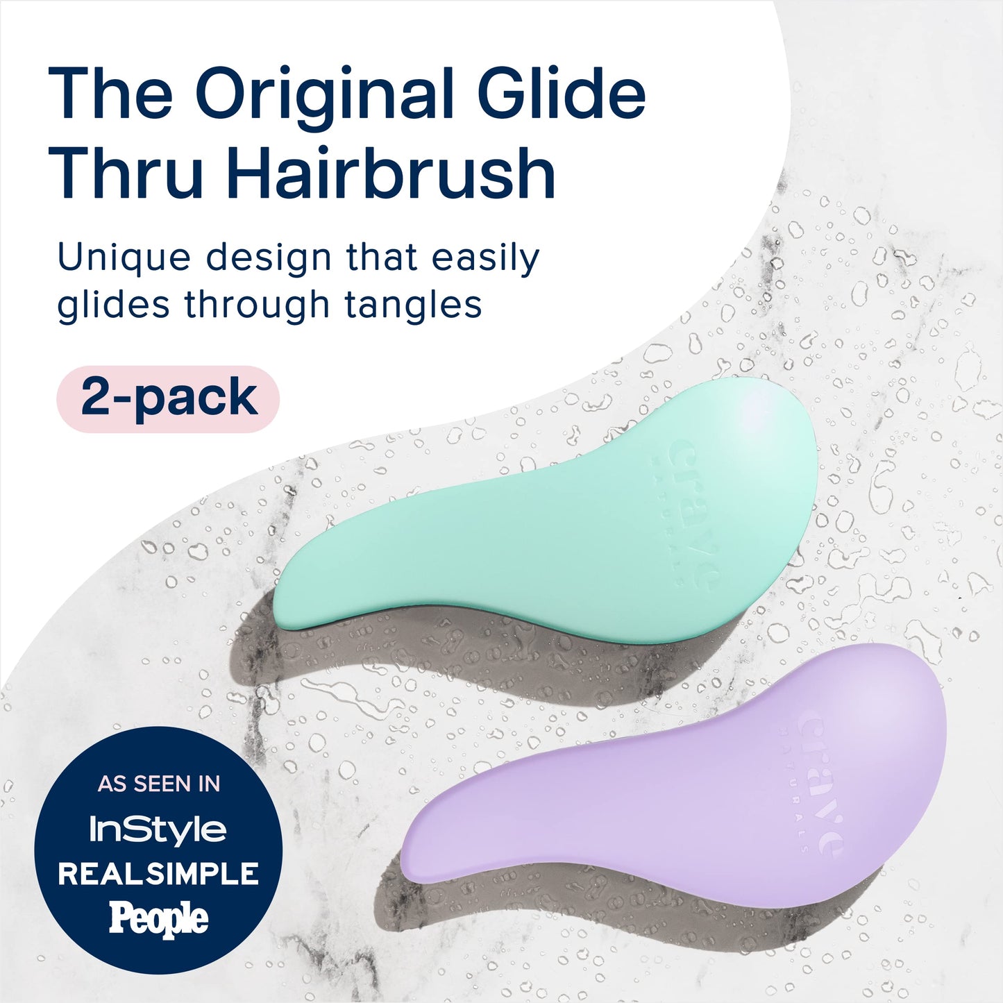 Crave Naturals Glide Thru Detangling Brush for Adults and Kids - Detangler Brush for Curly or