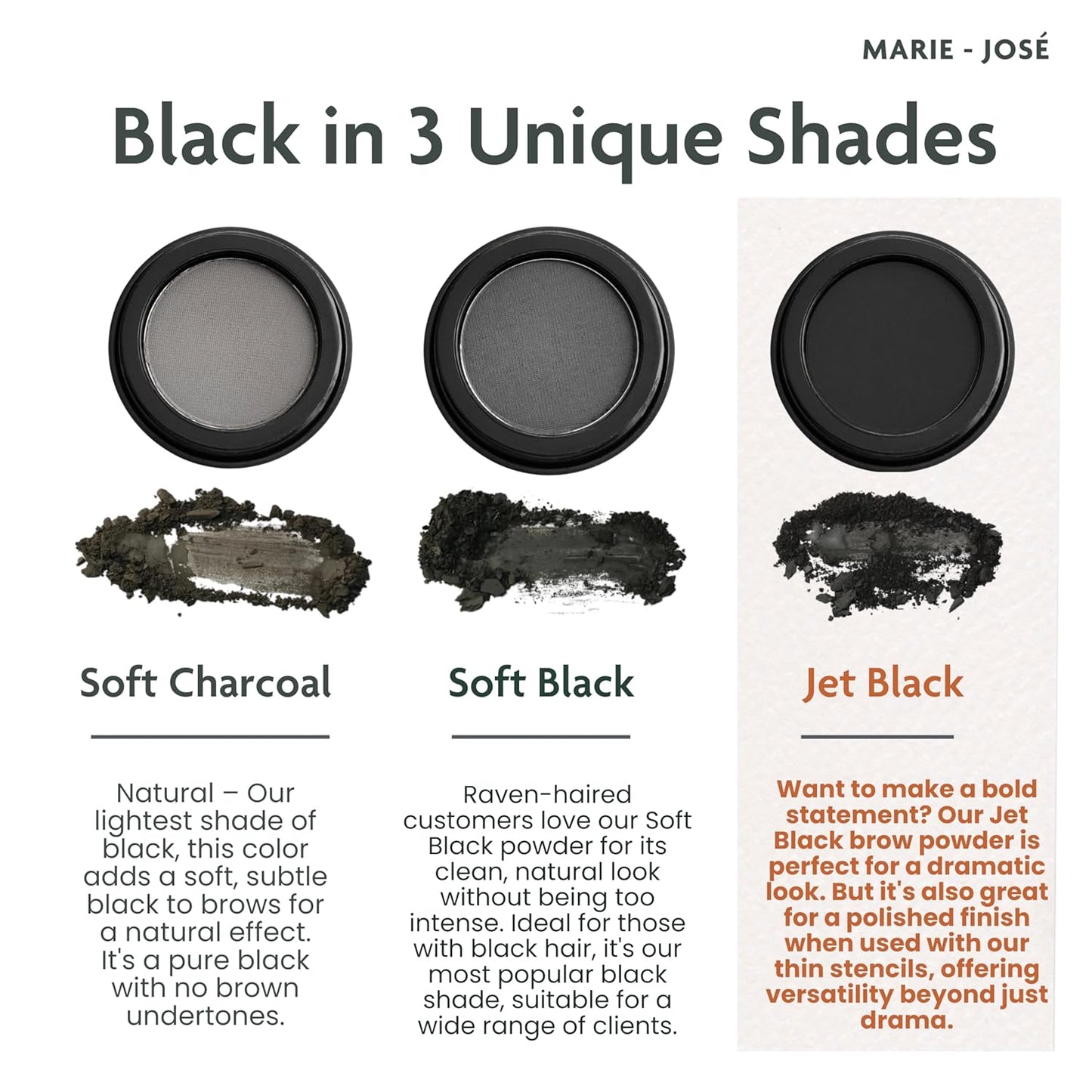 Eyebrow Powder, High Colour Pigmentation, Cruelty-Free & Vegan, Natural & Even Eyebrows (Jet Black)