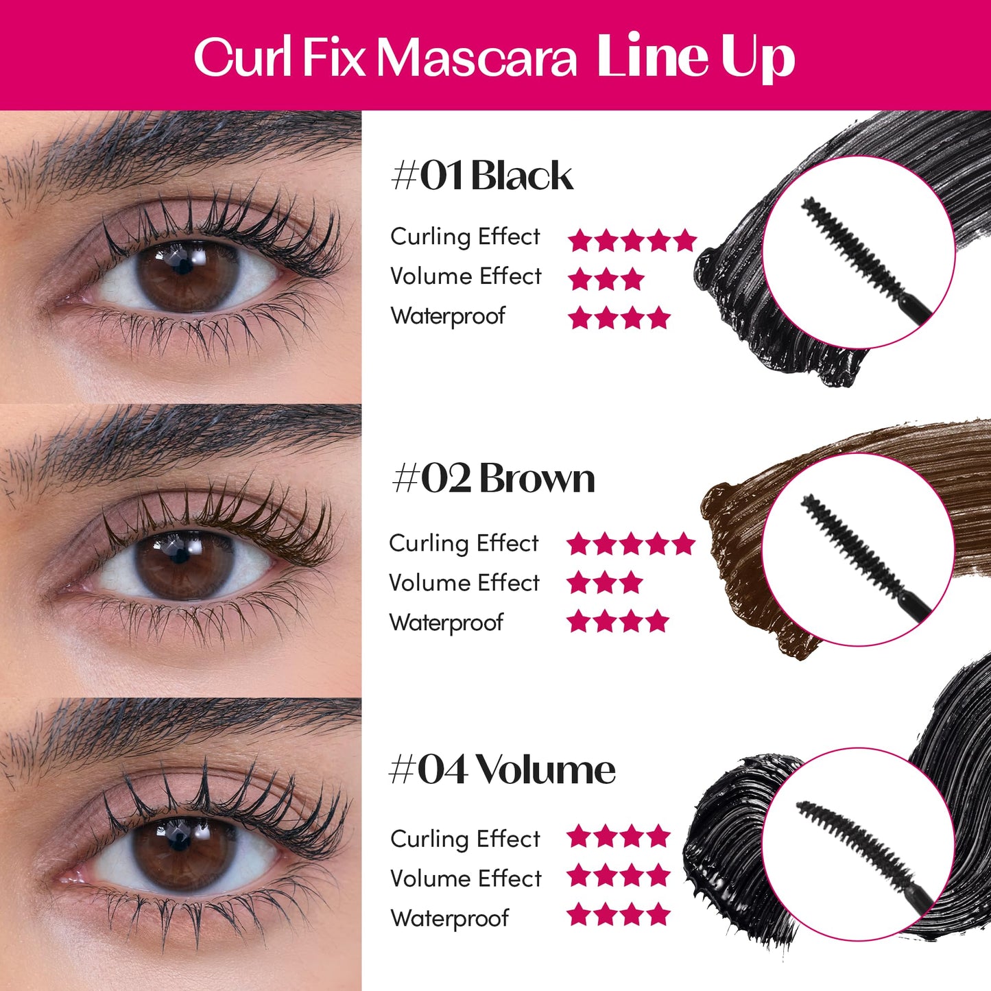 ETUDE Curl Fix Waterproof Volumizing Mascara, Long-Lasting, 0.27 fl oz
