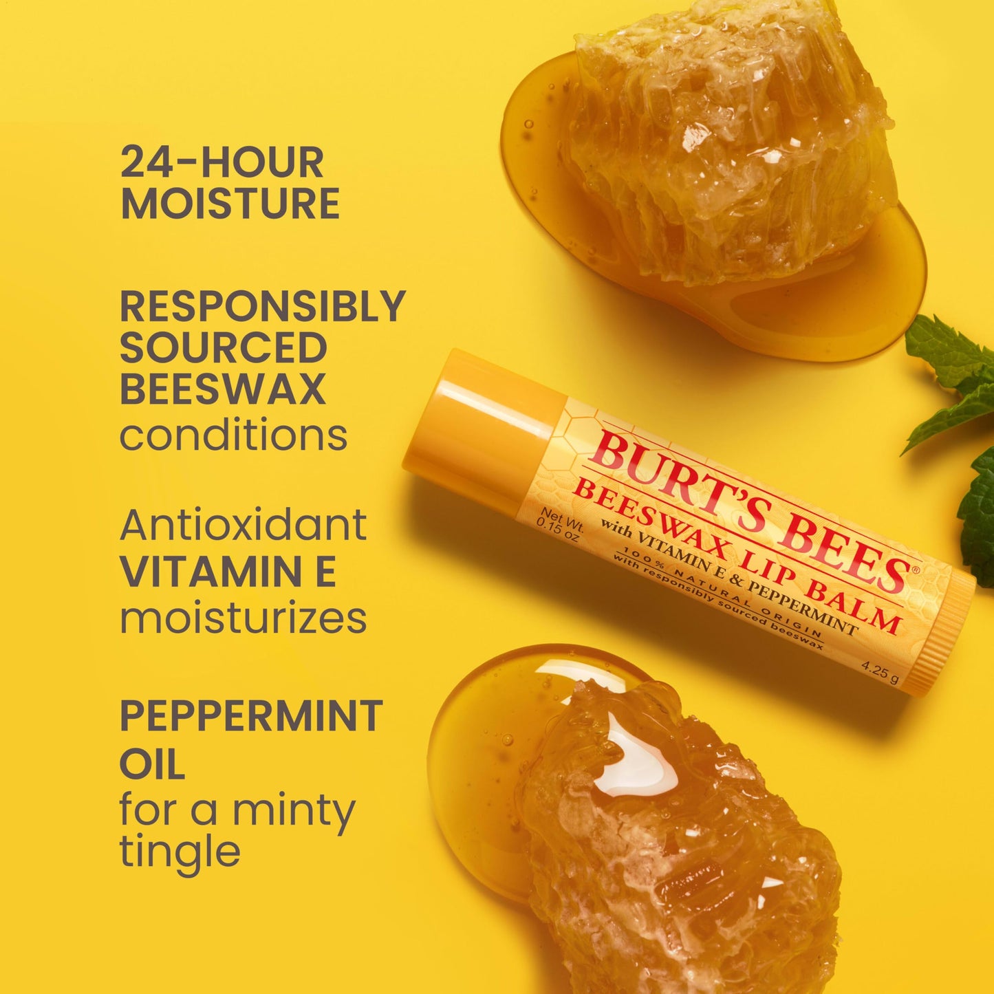 Burt's Bees 100% Natural Moisturizing Lip Balm (Original Beeswax)