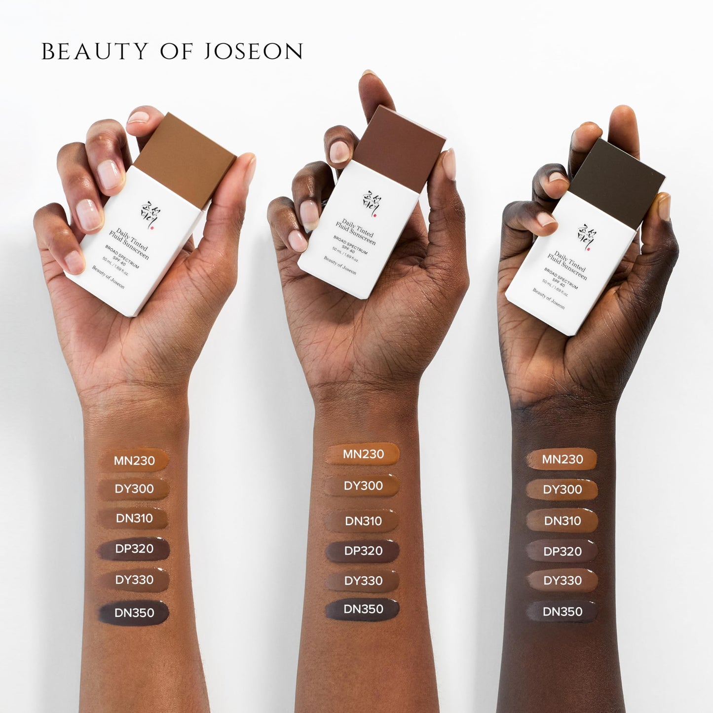 Beauty of Joseon Daily Tinted Fluid Sunscreen 12 Shades for Face Moisturizing Broad Spectrum SPF 40