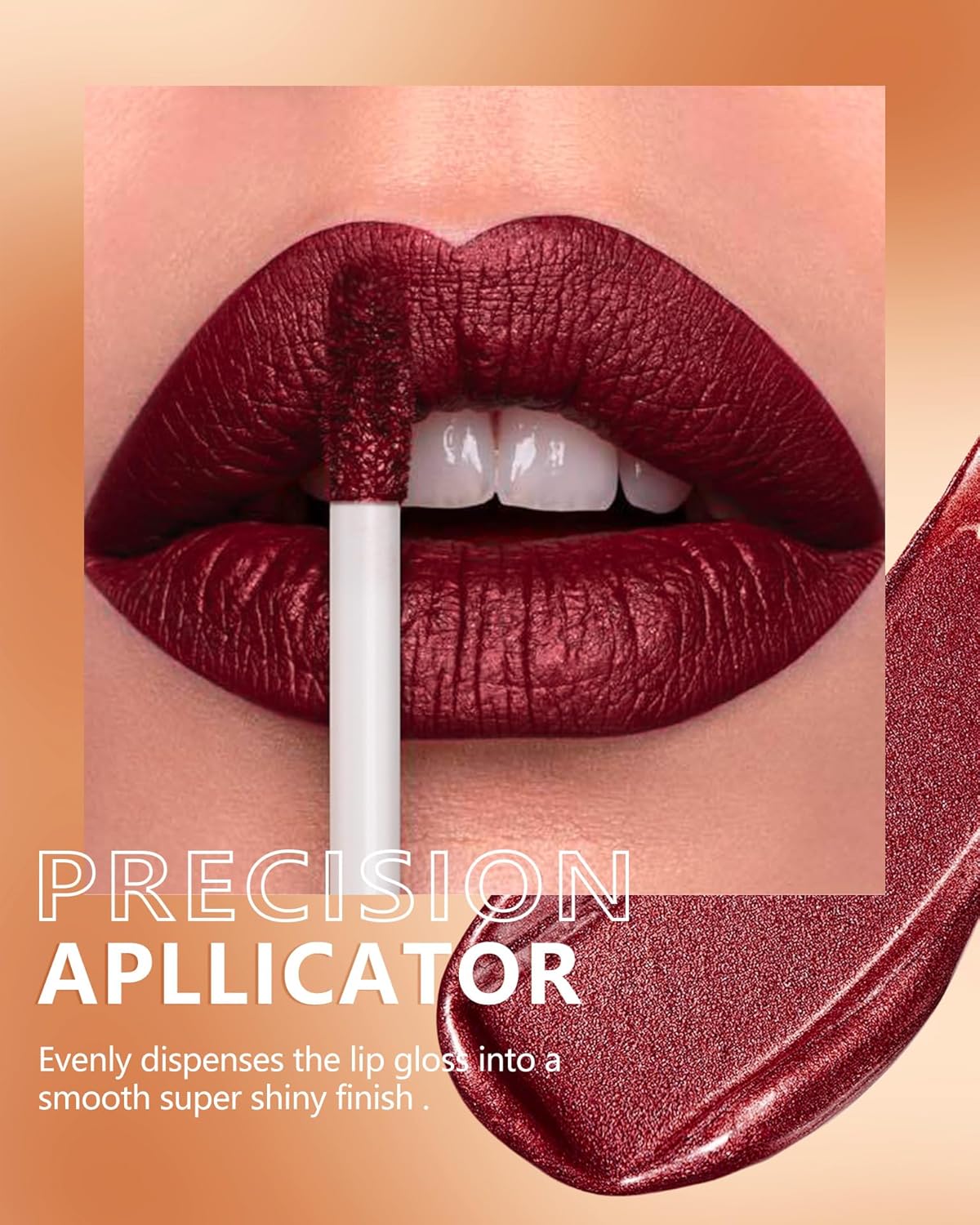 MAKI YIKA Dark Red Lipstick for Women Metallic Lipsticks Glitter Long Lasting Lipstick No Smudge No Transfer Liquid Pink Lip Gloss (BR011 Pure Envy)