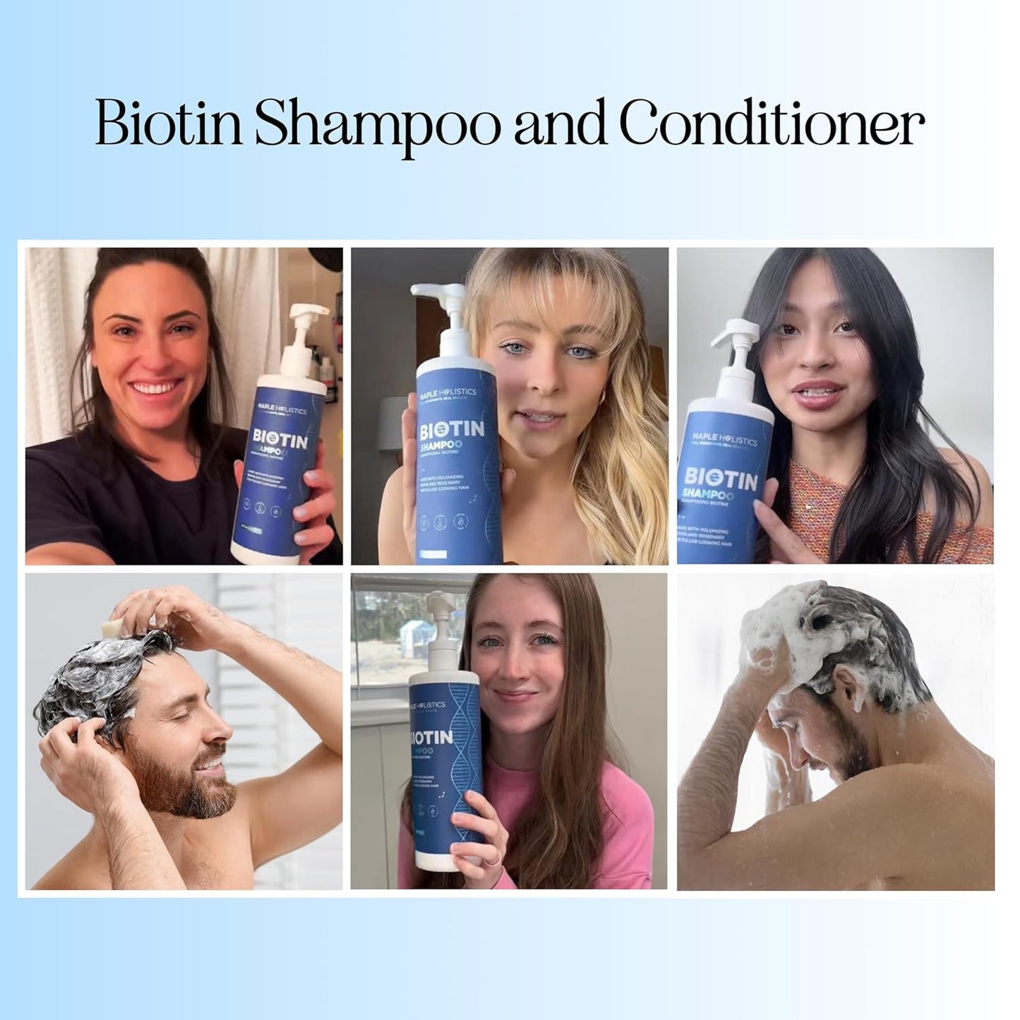 Rosemary and Biotin Shampoo for Thinning Hair - Vegan Volumizing Shampoo for Fine Hair with B Vitamins Argan Oil & Tea Tree Essential Oil - Paraben Silicone and Sulfate Free Vegan Formula (32 Fl Oz)