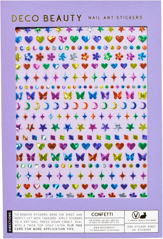 Confetti Nail Stickers - Lightweight & Easy-to-Apply Nail Art with Trendy Designs - Durable &