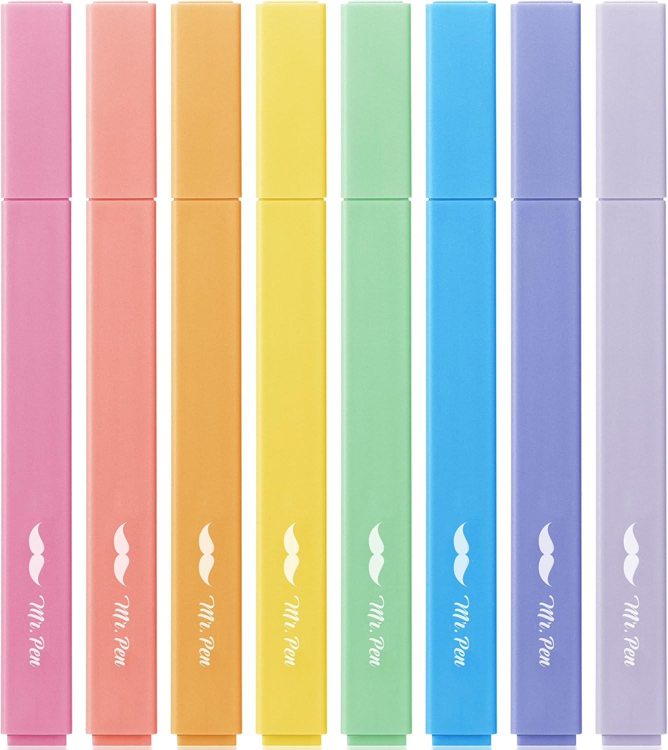 Mr. Pen Aesthetic Highlighters, 8 pcs, Chisel Tip, Assorted Colors, No Bleed Bible Highlighters