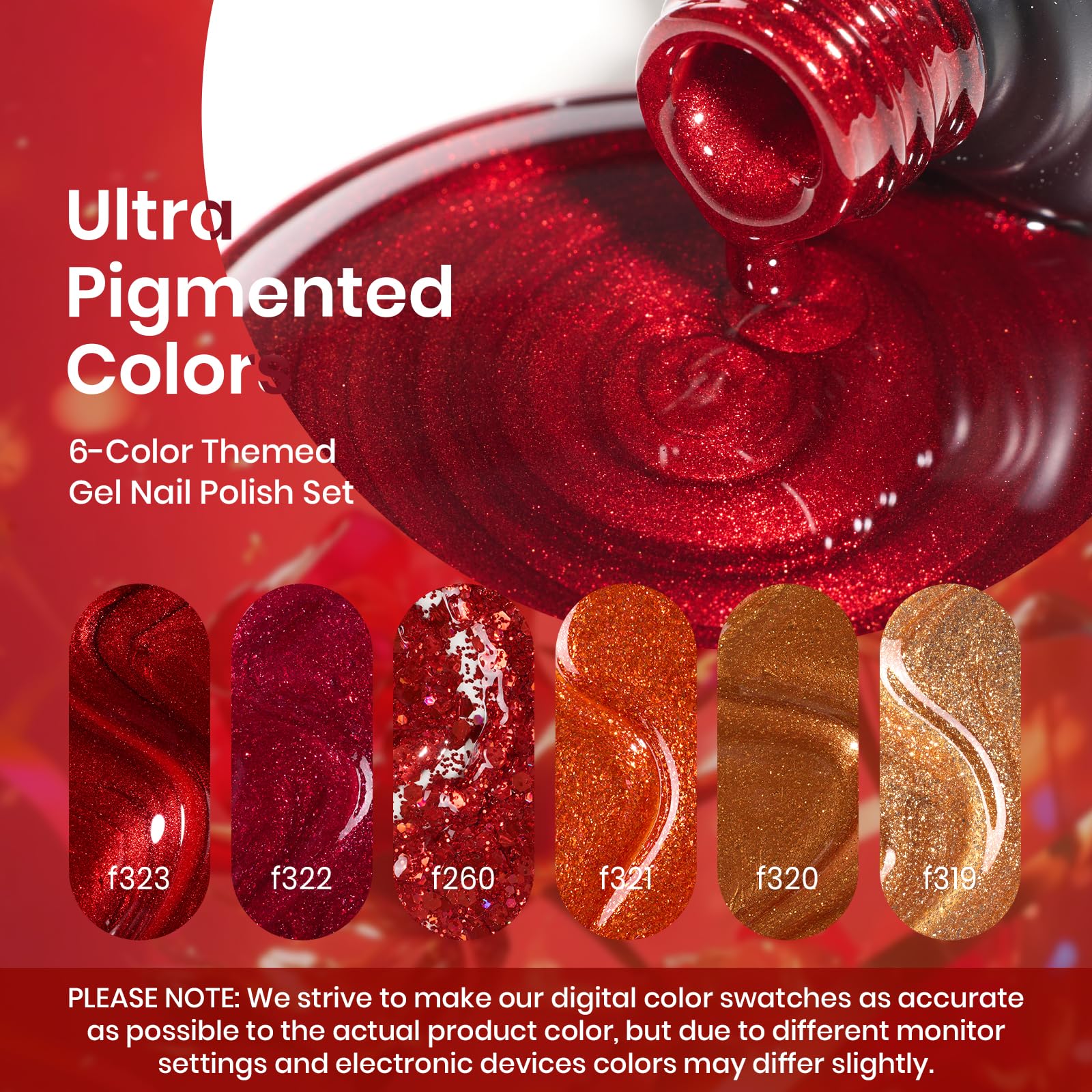 Beetles Fall Glitter Gel Polish, Passion Rush Collection Glitter Nails