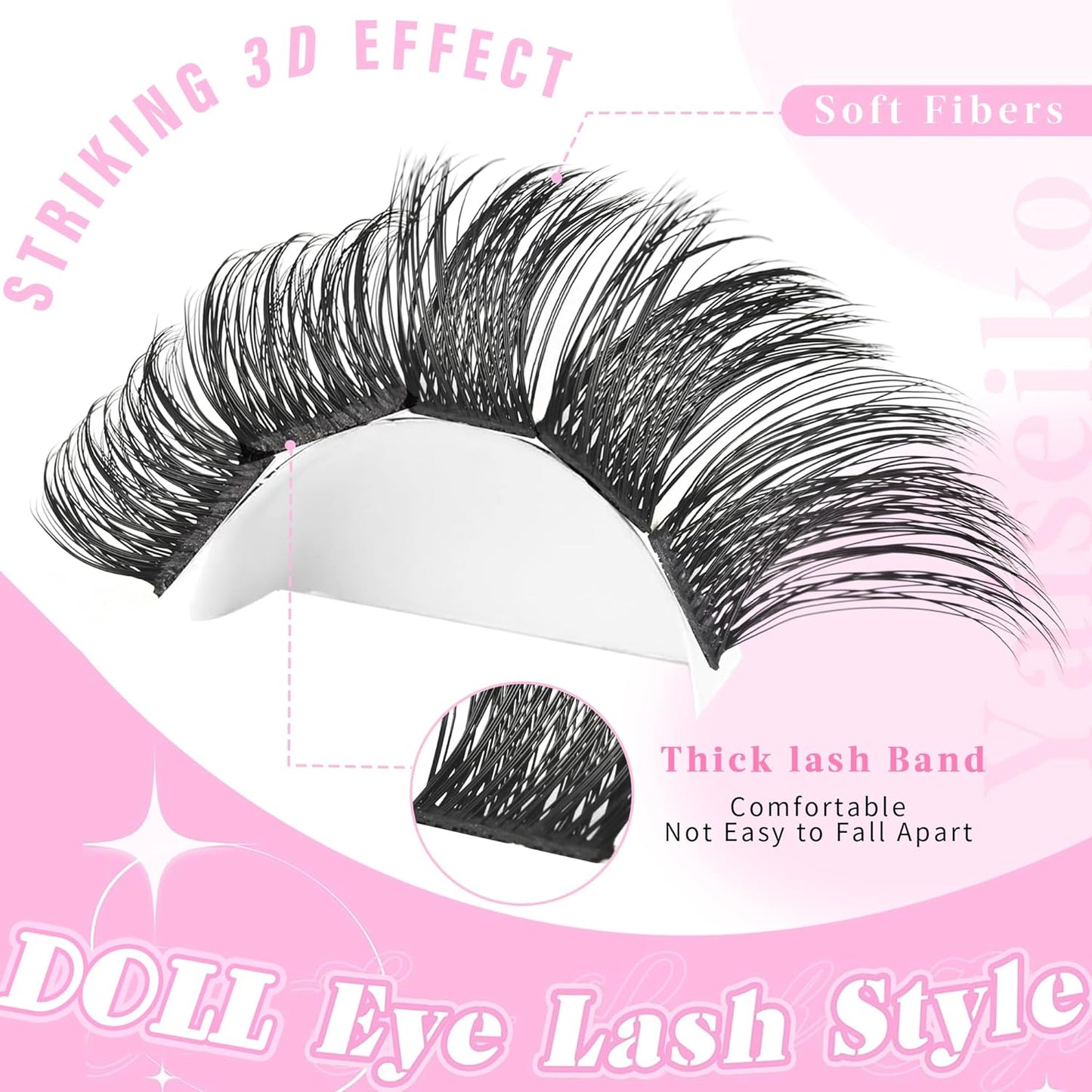 Natural Lash Clusters Eyelash Extensions Wispy Eyelash Clusters Lash Extension 72pcs 8-16MM D Curl Volume Individual Lashes Clusters Natural DIY Eyelash Extension