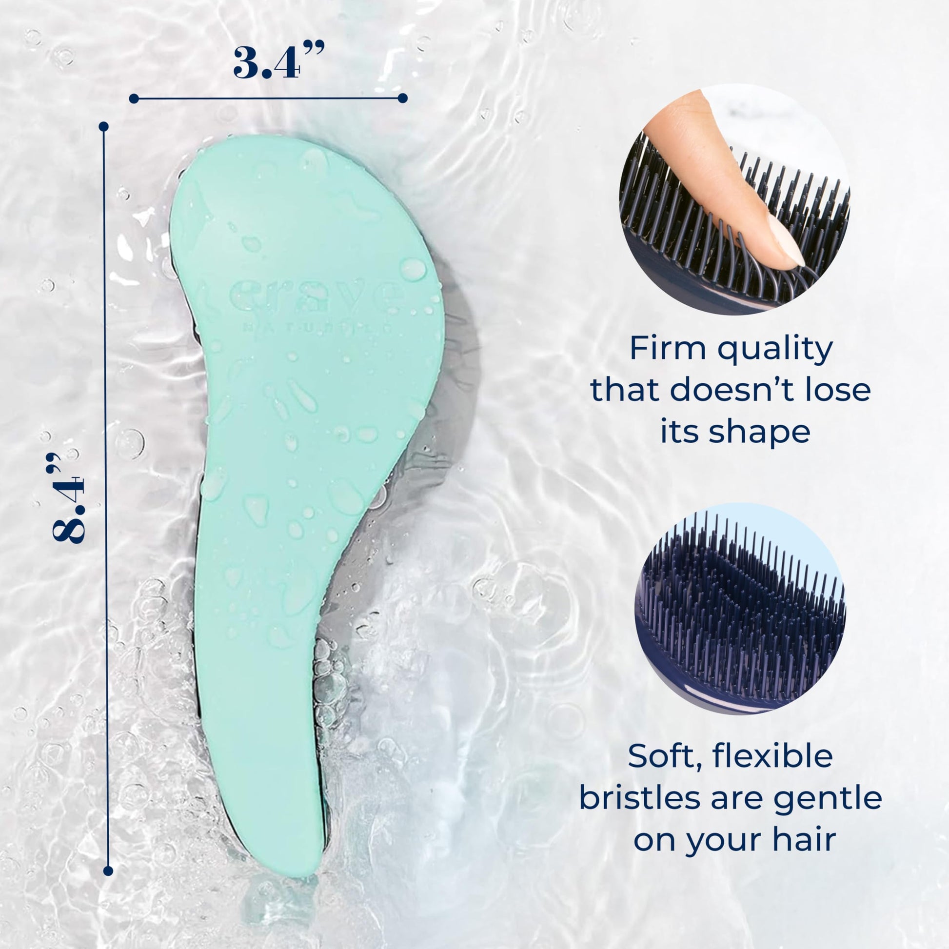 Crave Naturals Biggie Glide Thru Hair Brush - Detangler Brush for Curly, Straight, Wet or Dry Hair