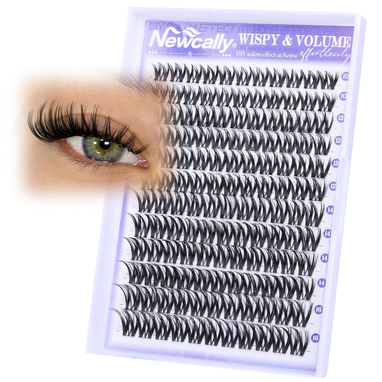 Wispy Eyelash Clusters Individuals Natural Lash Clusters DIY Lash Extension C-curly Cluster Eyelash Extensions 10-16MM Cluster Lashes by Newcally