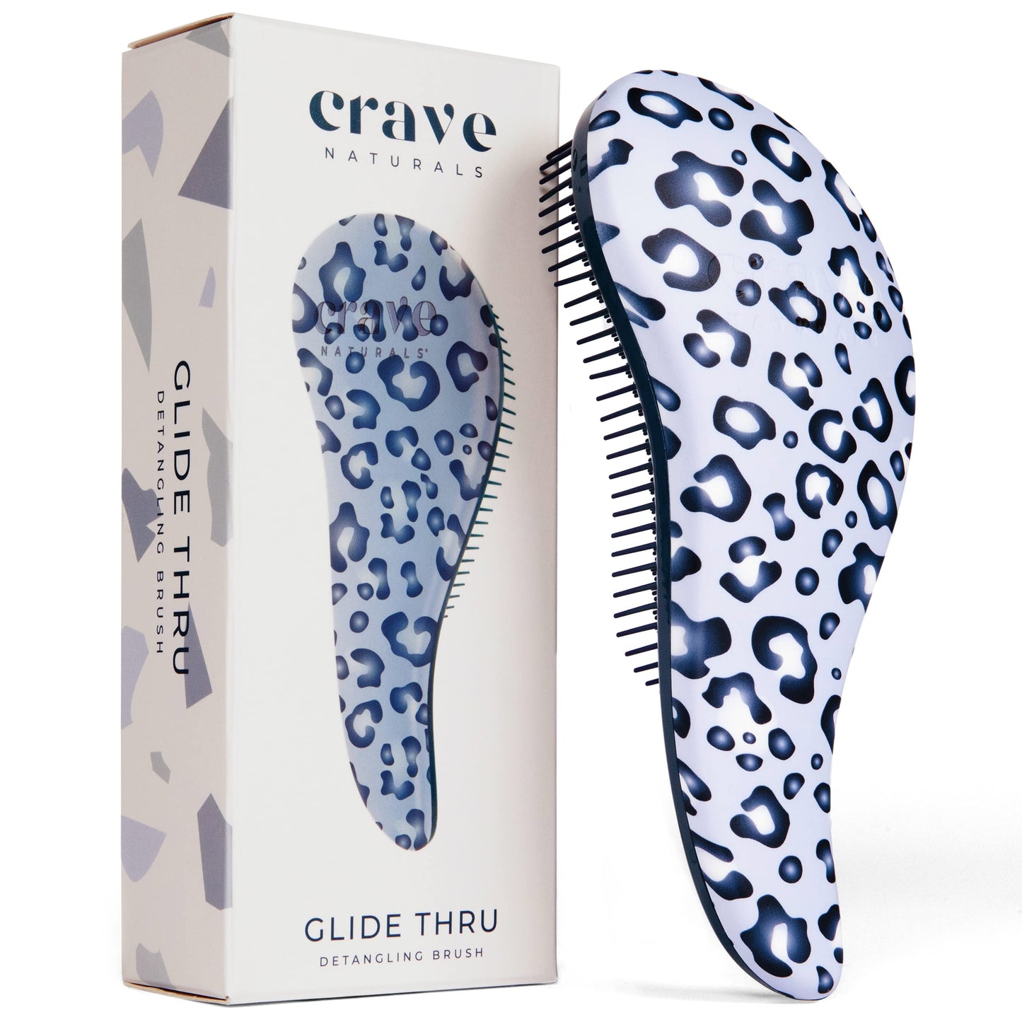 Crave Naturals Glide Thru Detangler Brush - Curly Hair Brush for Women and Kids - Wet and Dry Comb