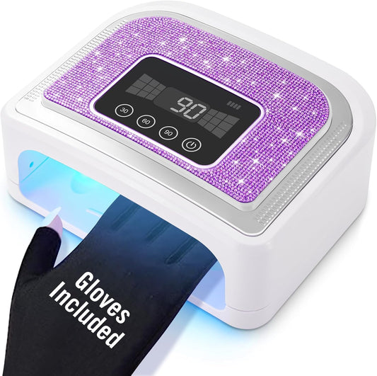 Cordless Nail Lamp, Rechargeable UV Nail Lamp for Gel Nails, LED Nail Lamp with 4 Timer Modes, Gel