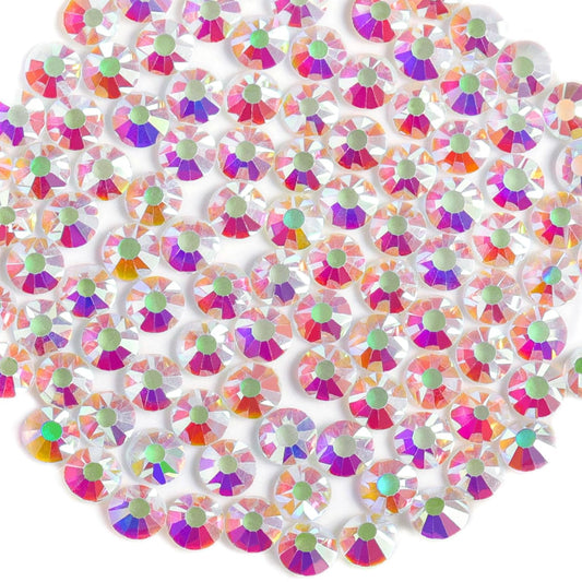 beadsland 144pcs Flat Back Crystal Rhinestones Round Gems for Nail Art and Craft Glue Fix