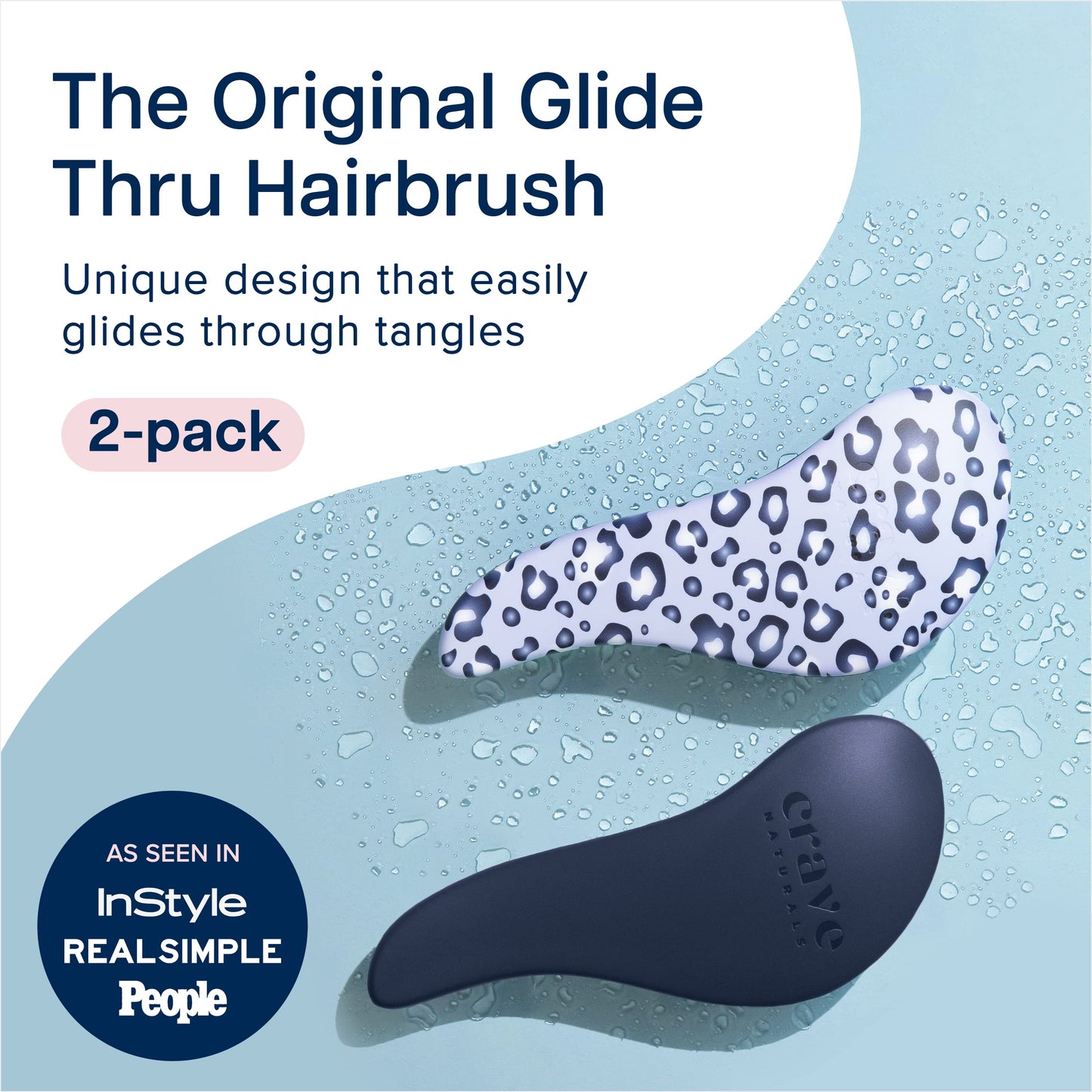 Crave Naturals Glide Thru Detangling Hair Brush for Adults and Kids - Detangler Hairbrush for Curly