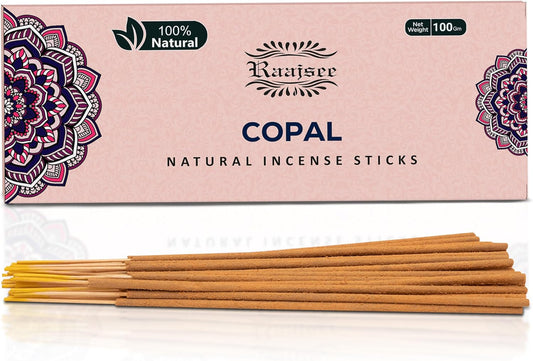 100% Natural Copal Incense Sticks 100 gm Pack, Charcoal Free –– Organic Non Toxic Insence Sticks, Made with Flowers - Meditation Gifts for Spiritual Cleansing