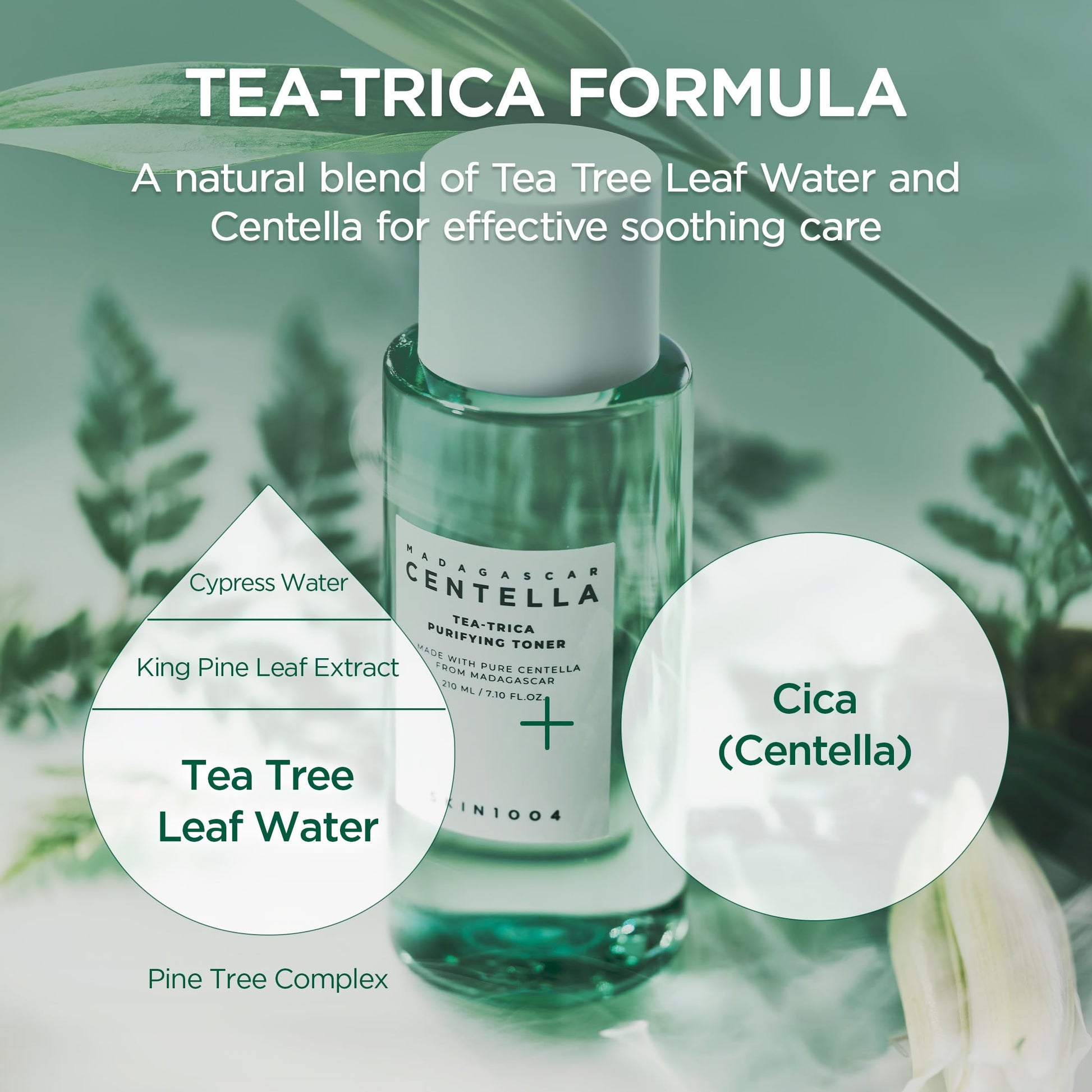 SKIN1004 Tea-Trica Purifying Toner, Korean Toner with Tea Tree & BHA, Centella Toner for Oil