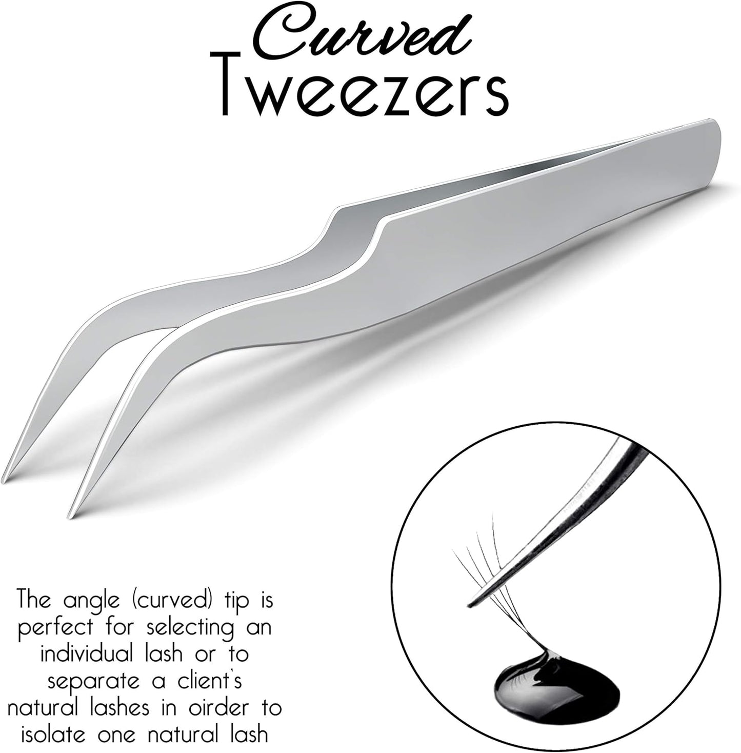 SIVOTE Lash Tweezers for Eyelash Extensions Tweezers for Volume, Isolation & Classic Lashes