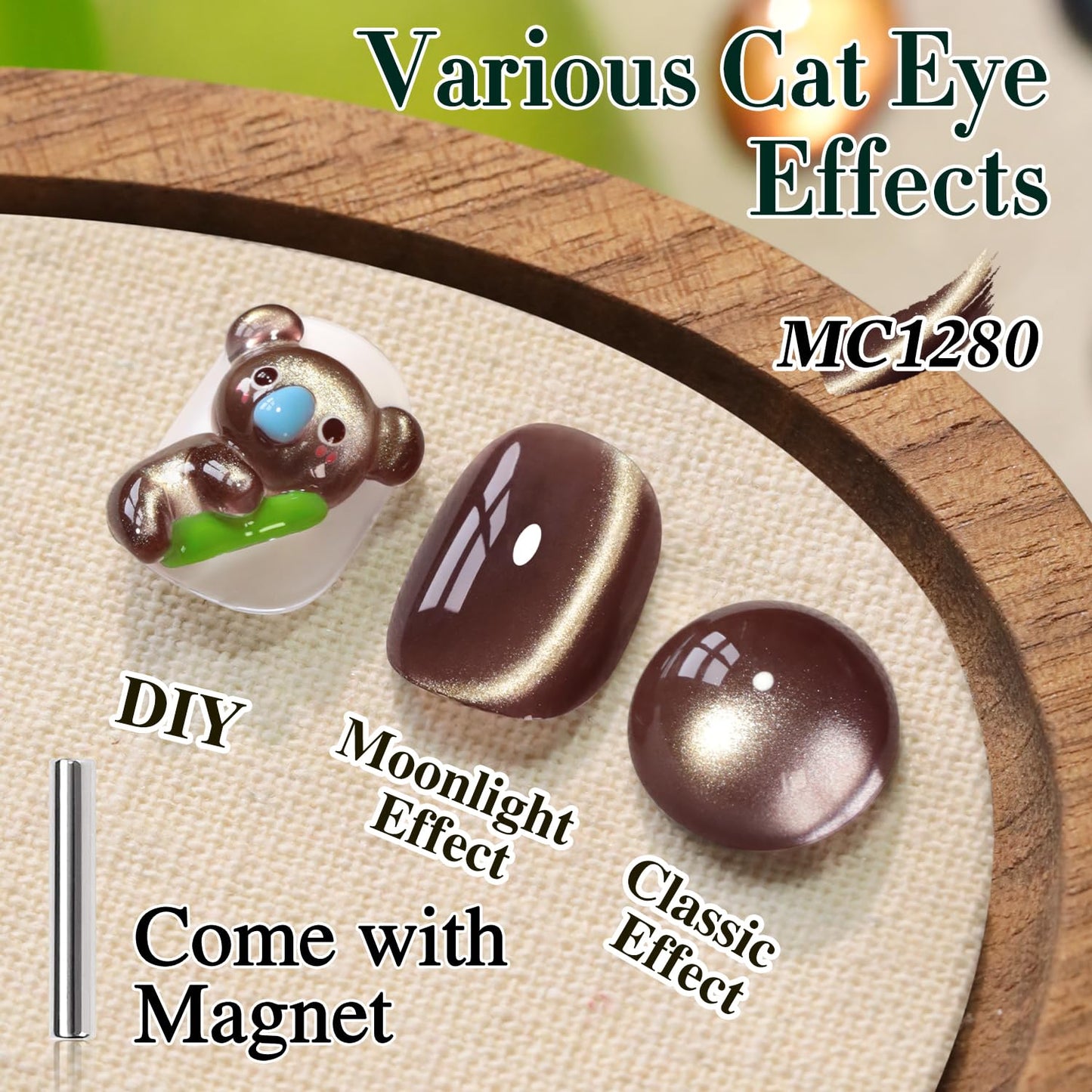 Double Rhythm 0.5 Oz Cat Eye Gel Polish with Magnet Same Color Same Bottle Holographic Glitter Shimmer Translucent Color Salon 15 ML Magnetic Nail Art (Dark Gray Purple-MC1280)
