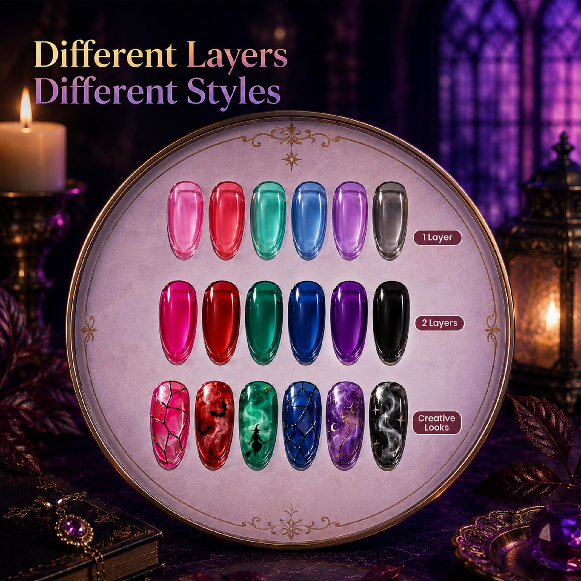Beetles Jelly Gel Nail Polish Set, 6 Colors Jelly Magic Gel Polish Kit