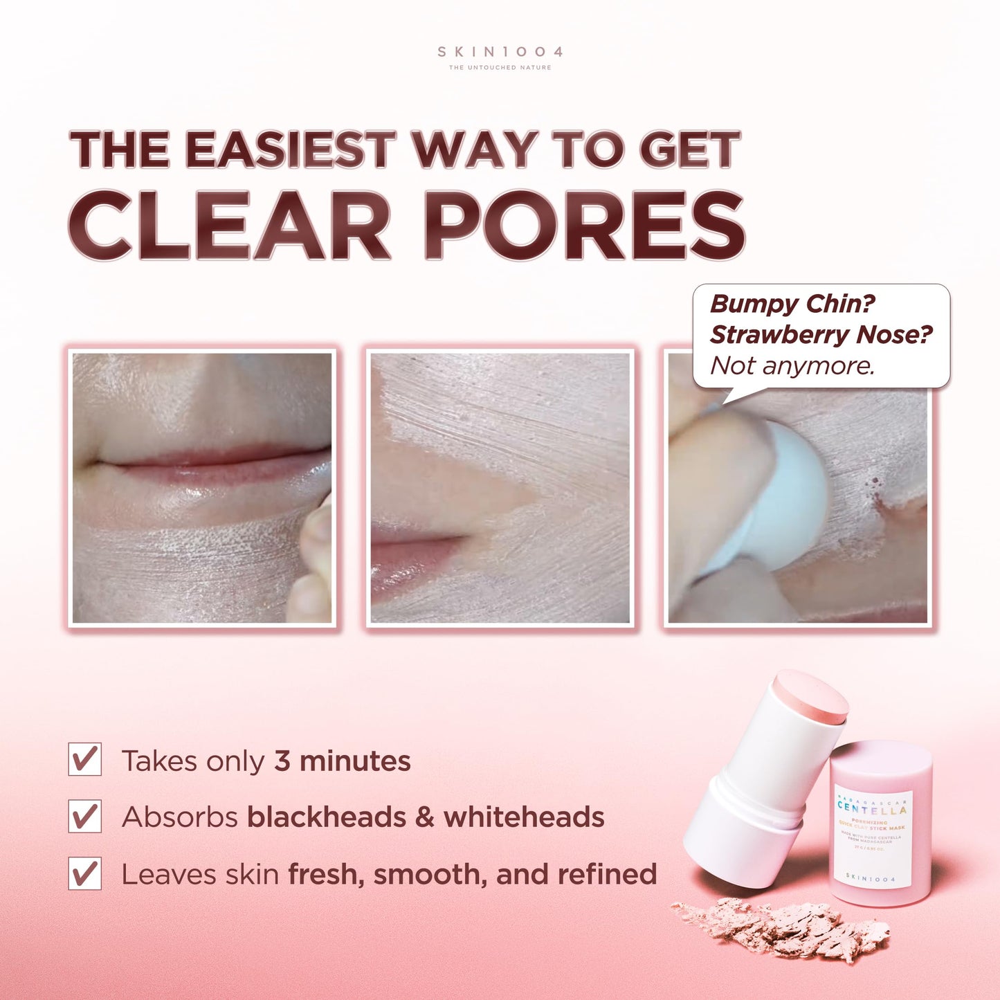 SKIN1004 [Hudson's Pick] Poremizing Quick Clay Stick Mask, Facial Clay Mask for Pores, Centella
