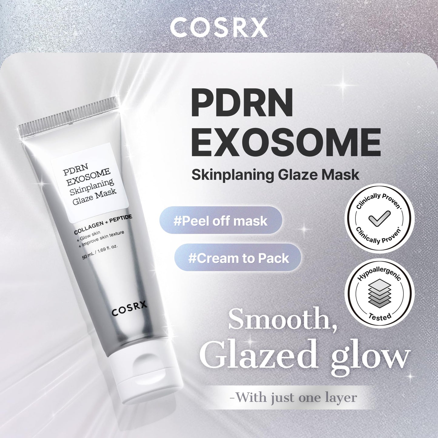 COSRX PDRN EXOSOME Glaze Wrapping Overnight Mask, Instant Glow, 1.69 fl oz