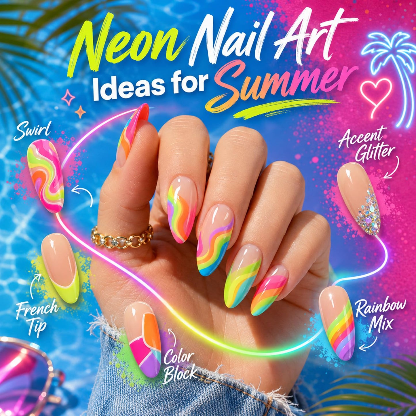 Beetles Neon Gel Nail Polish Set, 23 PCS 20 Color Rainbow Gel Polish Kit