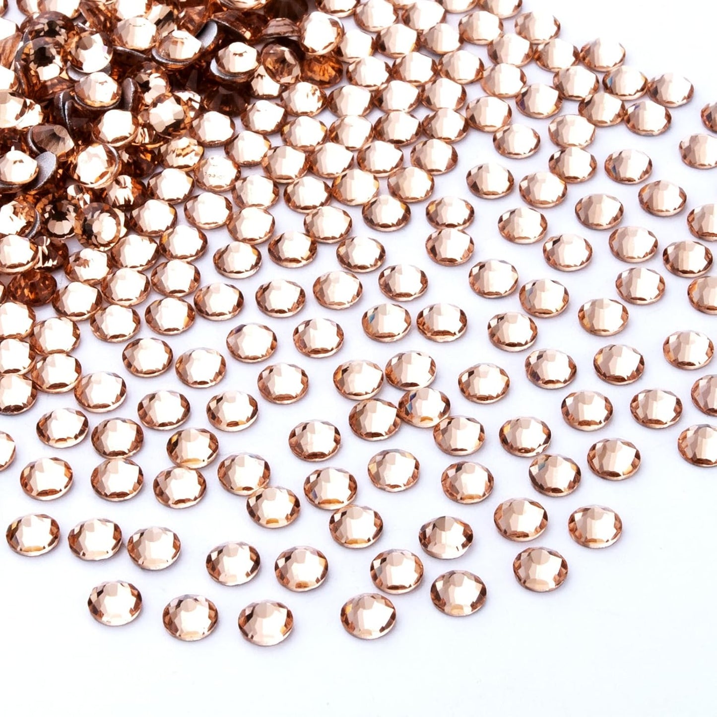 288Pcs Champagne Crystal Rhinestones,Glass Flatback Rhinestones Gemstones for Nail Face Makeup Art Crafts Clothes Decoration -(SS30,6.5mm,Champagne)