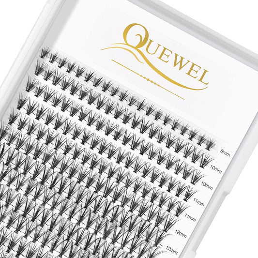 QUEWEL Cluster Lashes 240Pcs Individual Lashes 20D 0.07D Curl Mix8-14mm Lash Extensions Clusters Lashes Soft&Natural False Eyelashes Individual DIY Eyelash Extension at Home(20D 0.07D MIX8-14)
