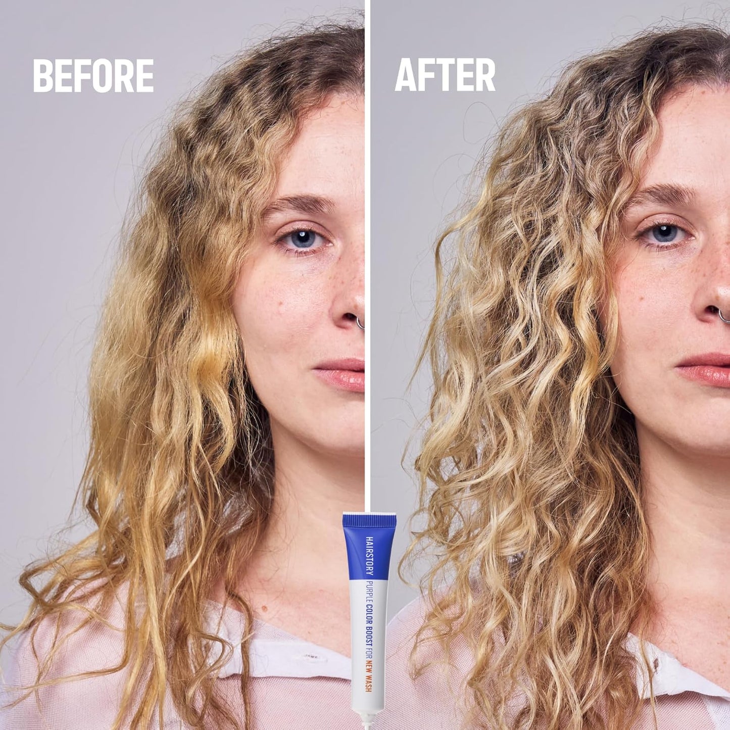 Hairstory Anti-Brass Color Boost Set, New Wash Original & Purple Color Boost Bundle, Enhance Color & Eliminate Brass, Purple Shampoo & Conditioner Alternate for Blonde, Silver & Gray Hair