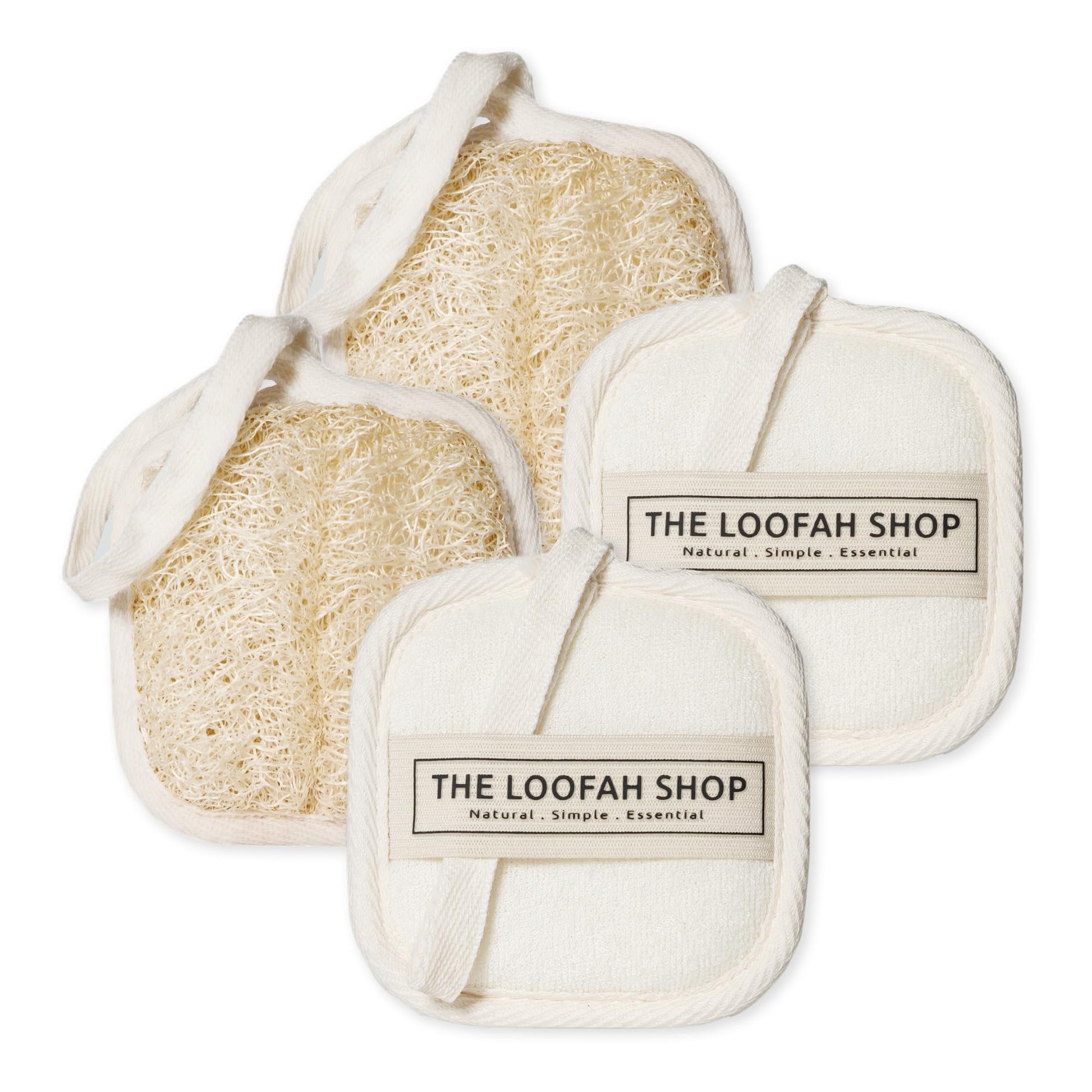 The Loofah Shop Natural Egyptian Exfoliating Face Loofah Pads, Set of 4
