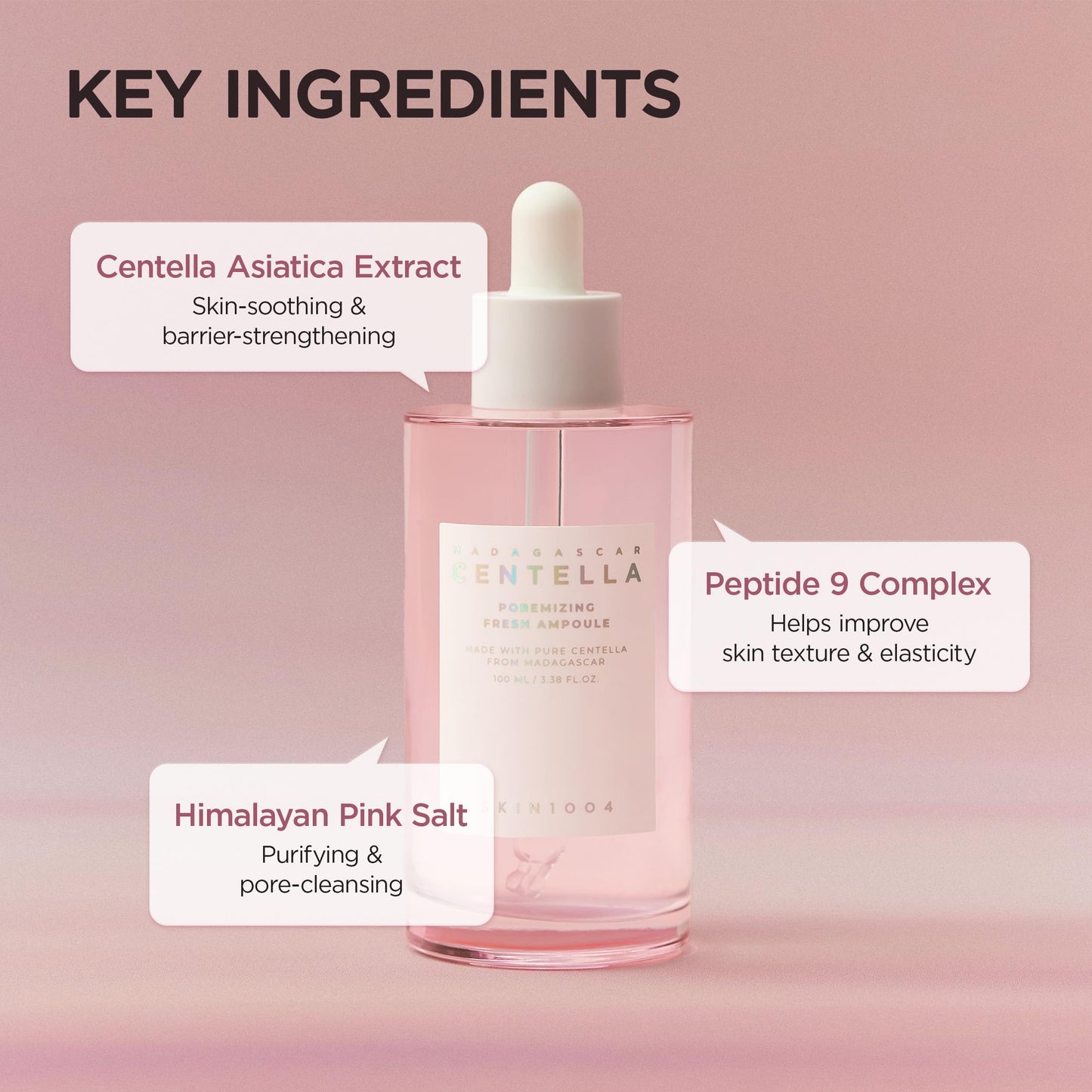 SKIN1004 Centella Poremizing Fresh Ampoule 1.69 fl.oz, 50ml, Korean Pink Serum for Enlarged Pores