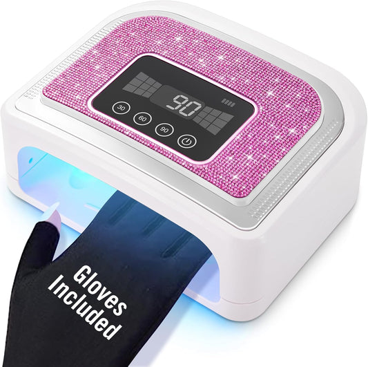 Cordless Nail Lamp, Rechargeable UV Nail Lamp for Gel Nails, LED Nail Lamp with 4 Timer Modes, Gel
