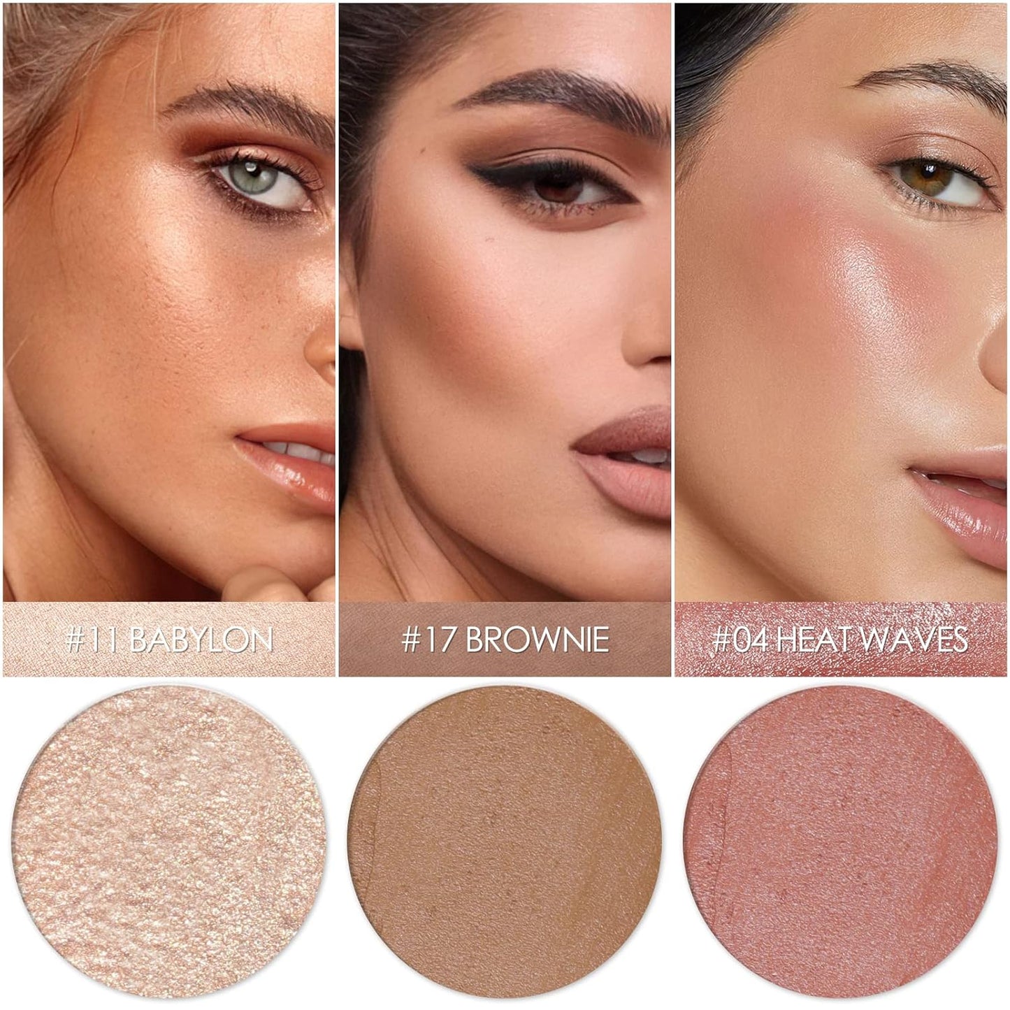 3 Pcs MEDIUM Contour Stick Set,Cream Blush & Highlighter Bronzer Pen,Long Lasting & Smooth Natural Face Contouring Illuminator,Professional Makeup Kit for All Skin