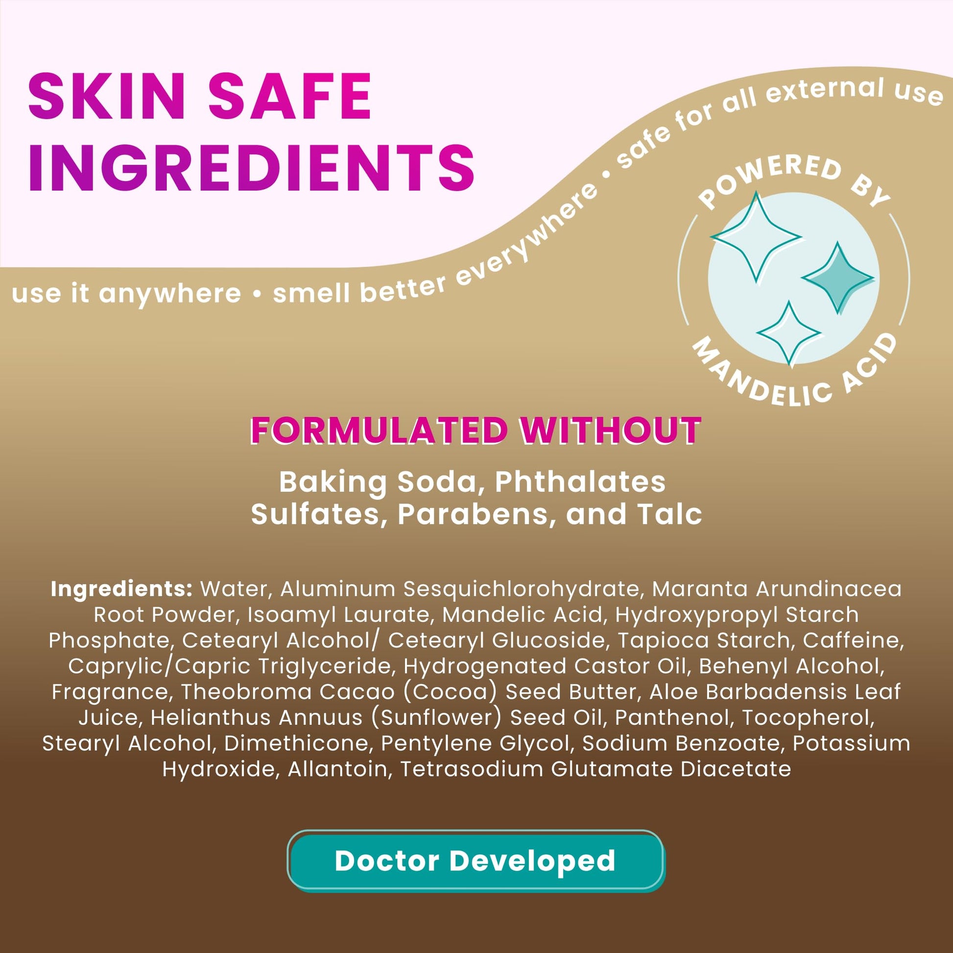 Lume Whole Body Deodorant - Invisible Cream Tube - 72 Hour Odor Control - Doctor Developed