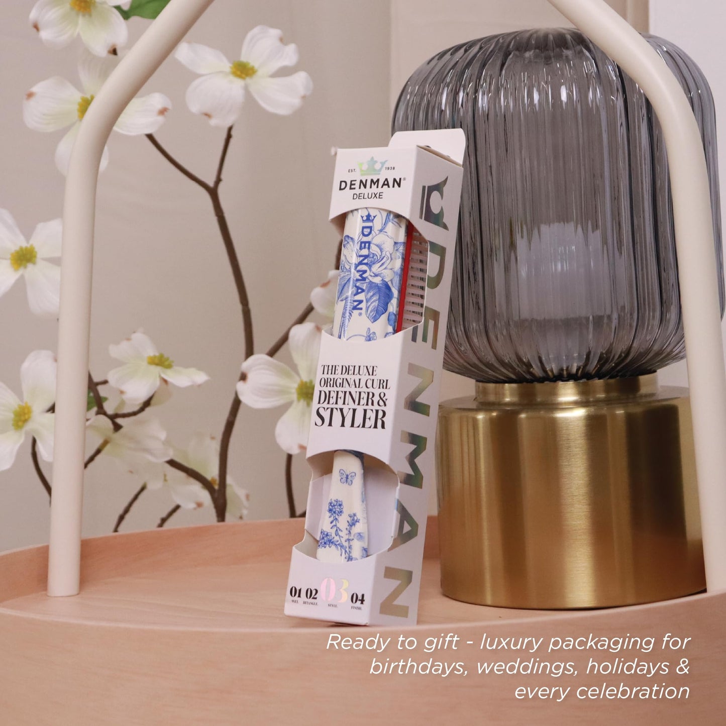 Denman D3 Original Curl Definer & Styler – 7‑Row Detangling Brush for Smooth, Defined Curls