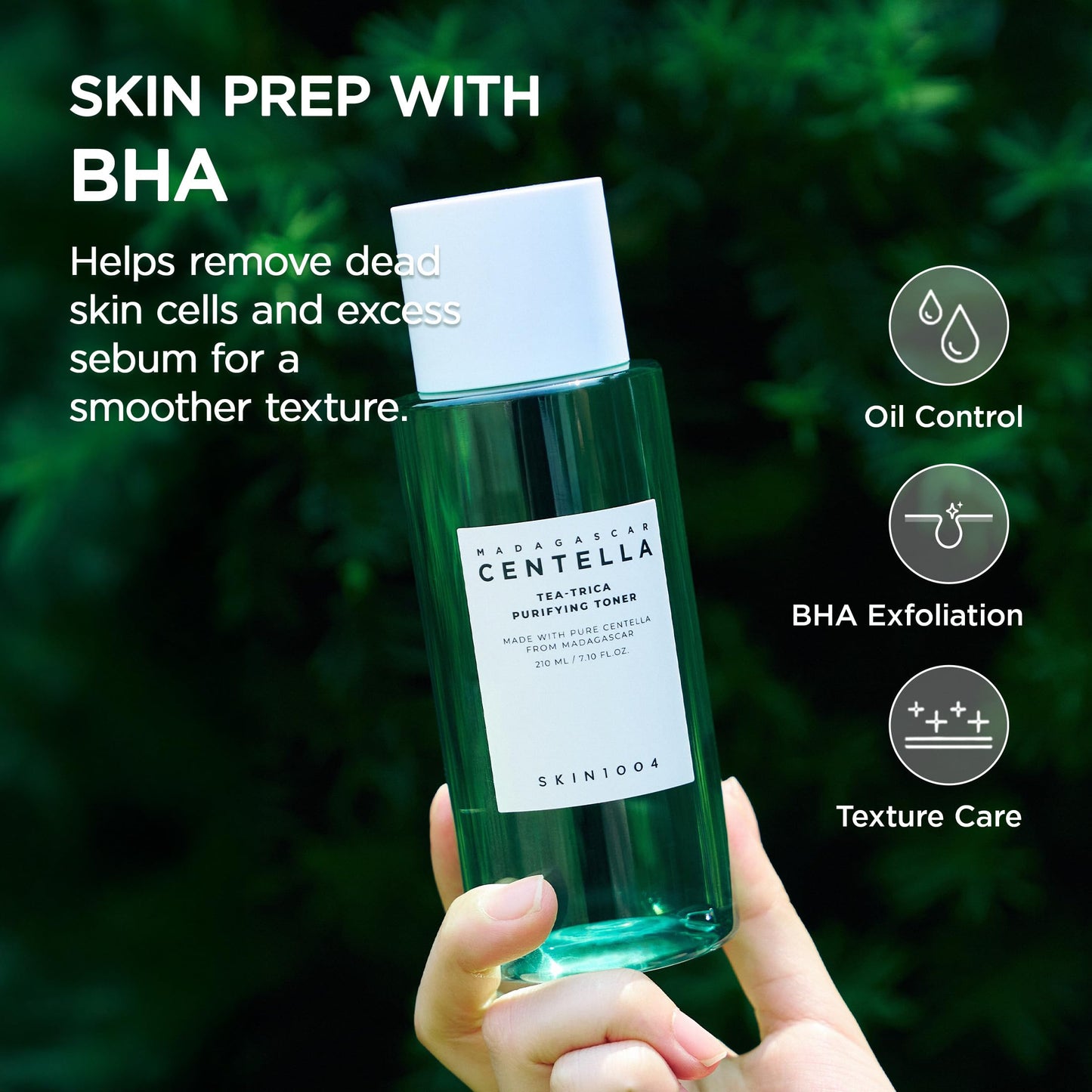 SKIN1004 Tea-Trica Purifying Toner, Korean Toner with Tea Tree & BHA, Centella Toner for Oil